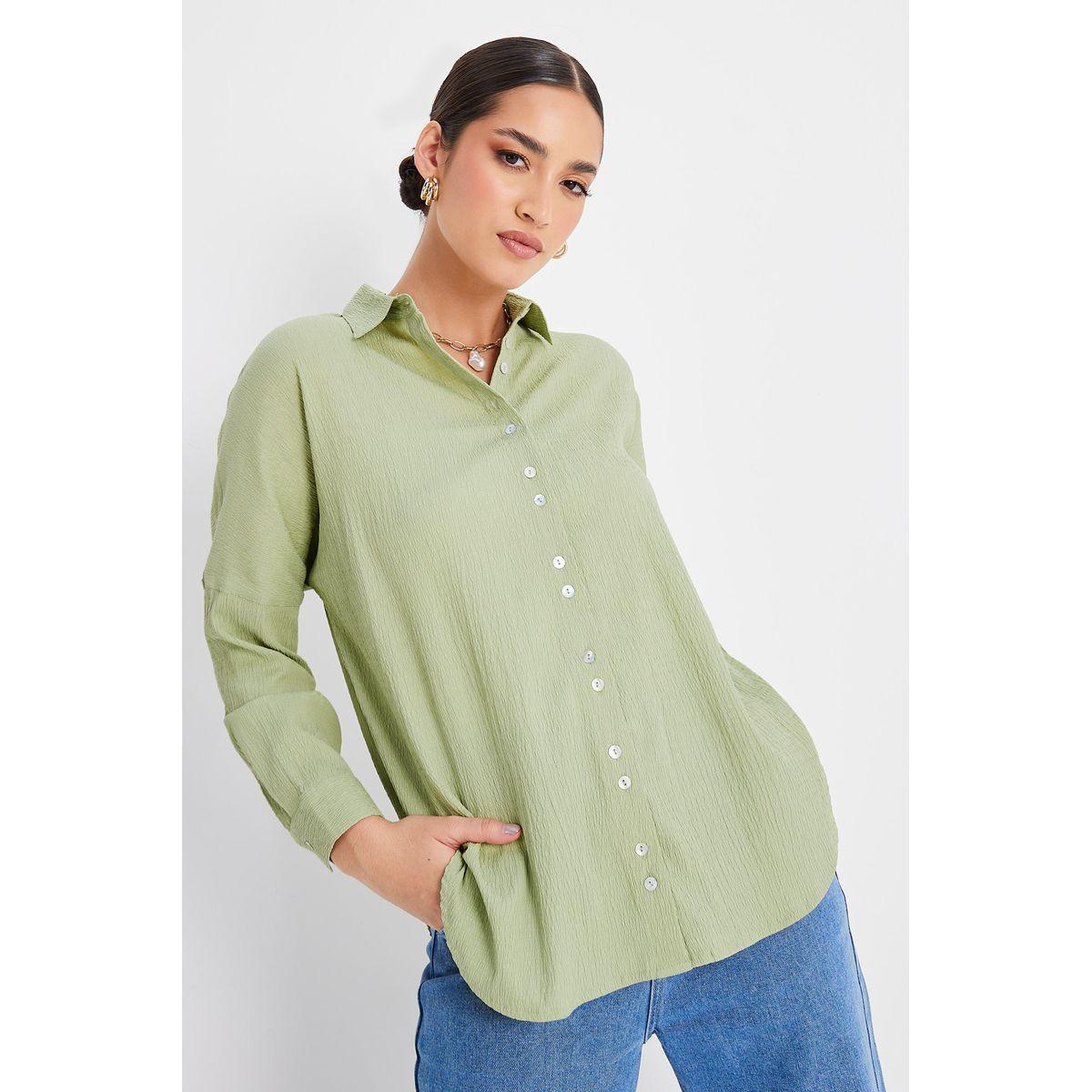 Styli Elevate Oversized Roll-Up Sleeve Crepe Longline Shirt-women-clothing-shirtsandblouses-shirts-image-6