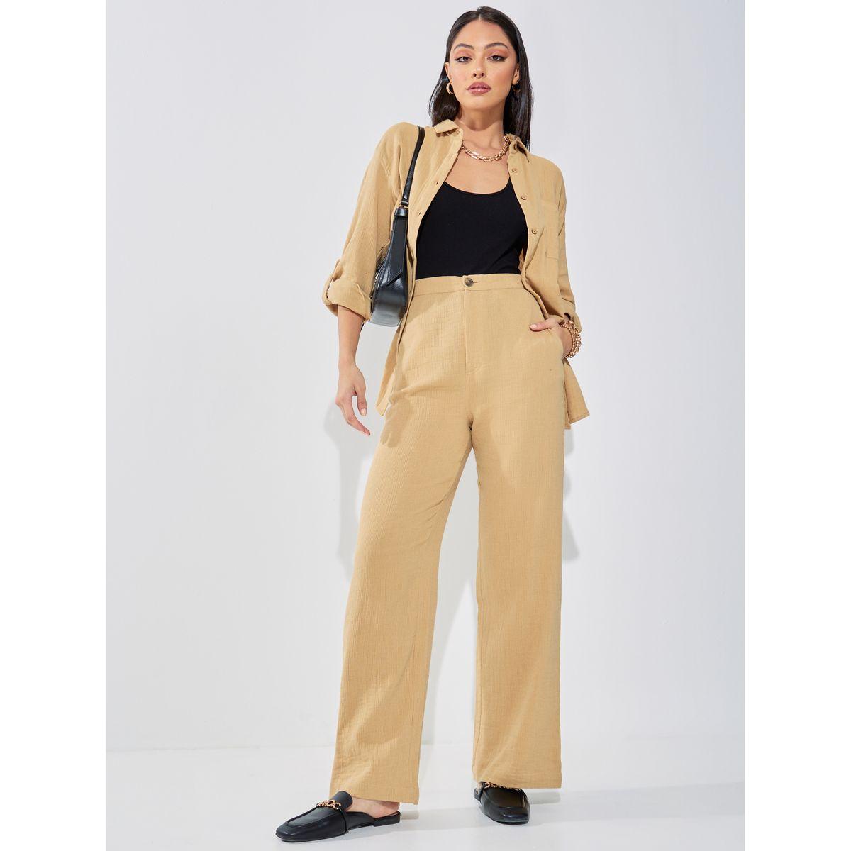 Styli Elevate Cotton Roll-Up Sleeve Oversized Longline Shirt-women-clothing-shirtsandblouses-shirts-image-1