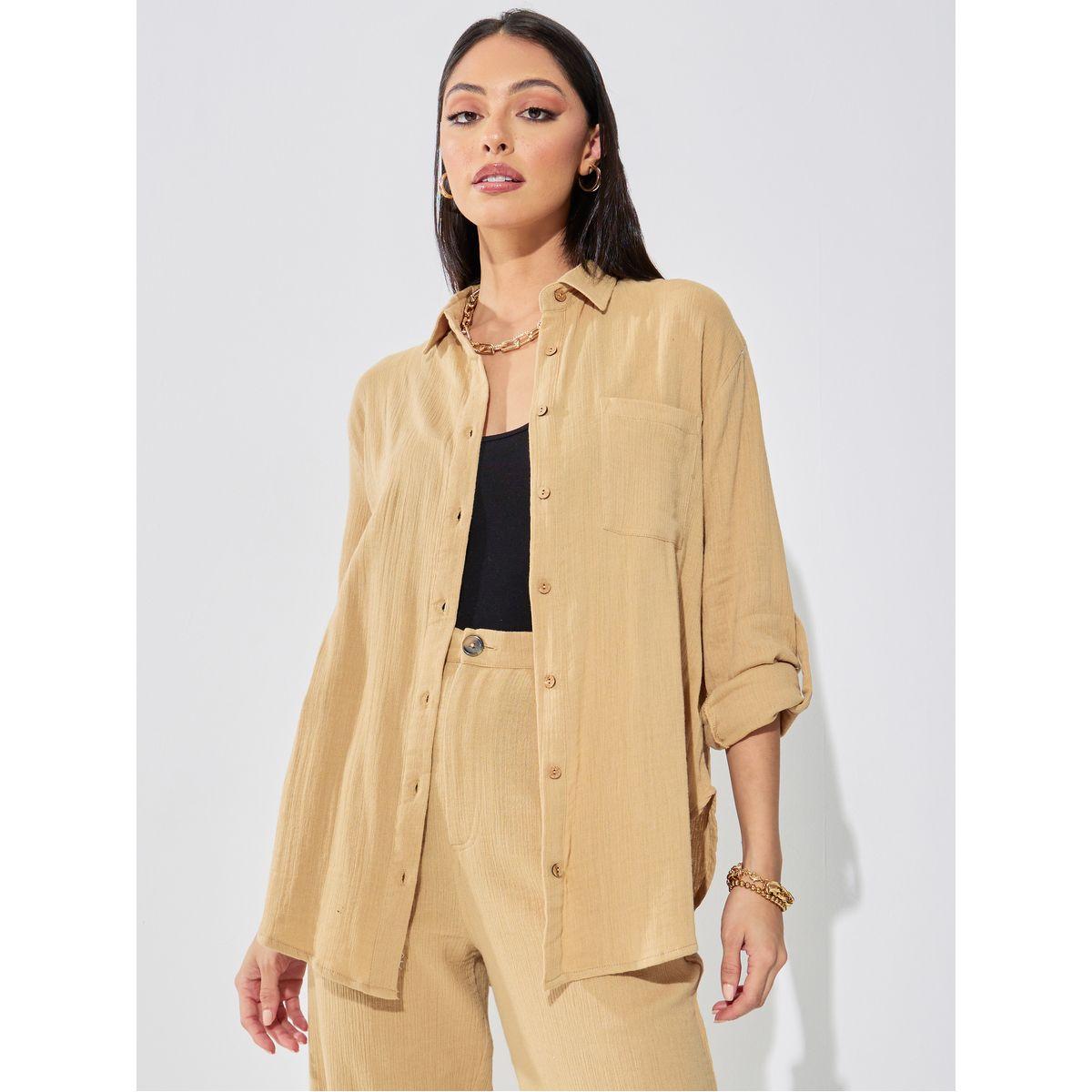 Styli Elevate Cotton Roll-Up Sleeve Oversized Longline Shirt-women-clothing-shirtsandblouses-shirts-image-2