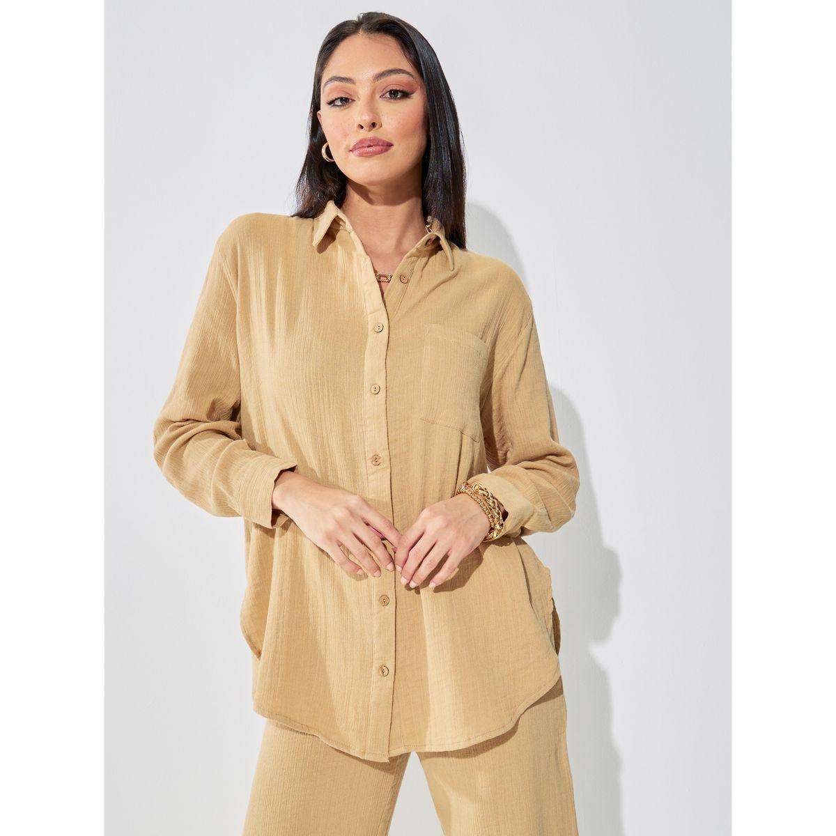 بلوزة طويلة واسعة بأكمام مطوية-women-clothing-shirtsandblouses-shirts-image-3