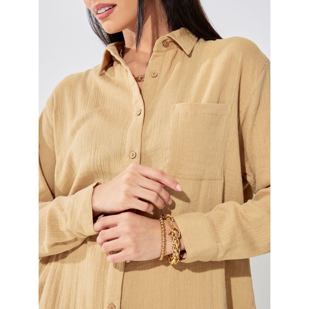 Styli Elevate Cotton Roll-Up Sleeve Oversized Longline Shirt-women-clothing-shirtsandblouses-shirts-image-4