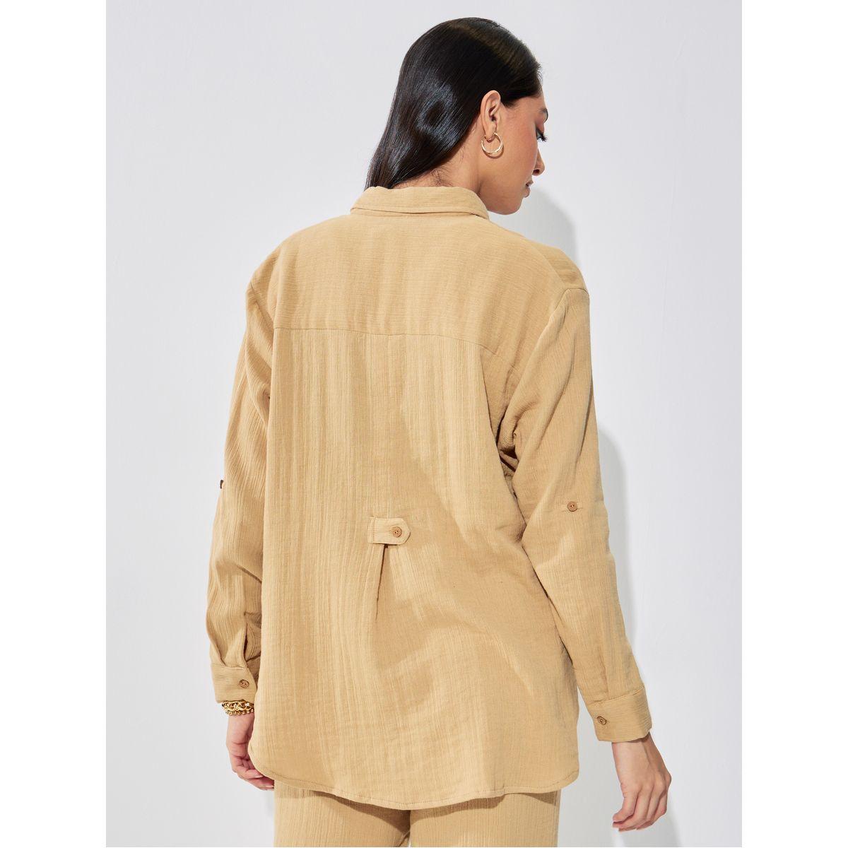 Styli Elevate Cotton Roll-Up Sleeve Oversized Longline Shirt-women-clothing-shirtsandblouses-shirts-image-5