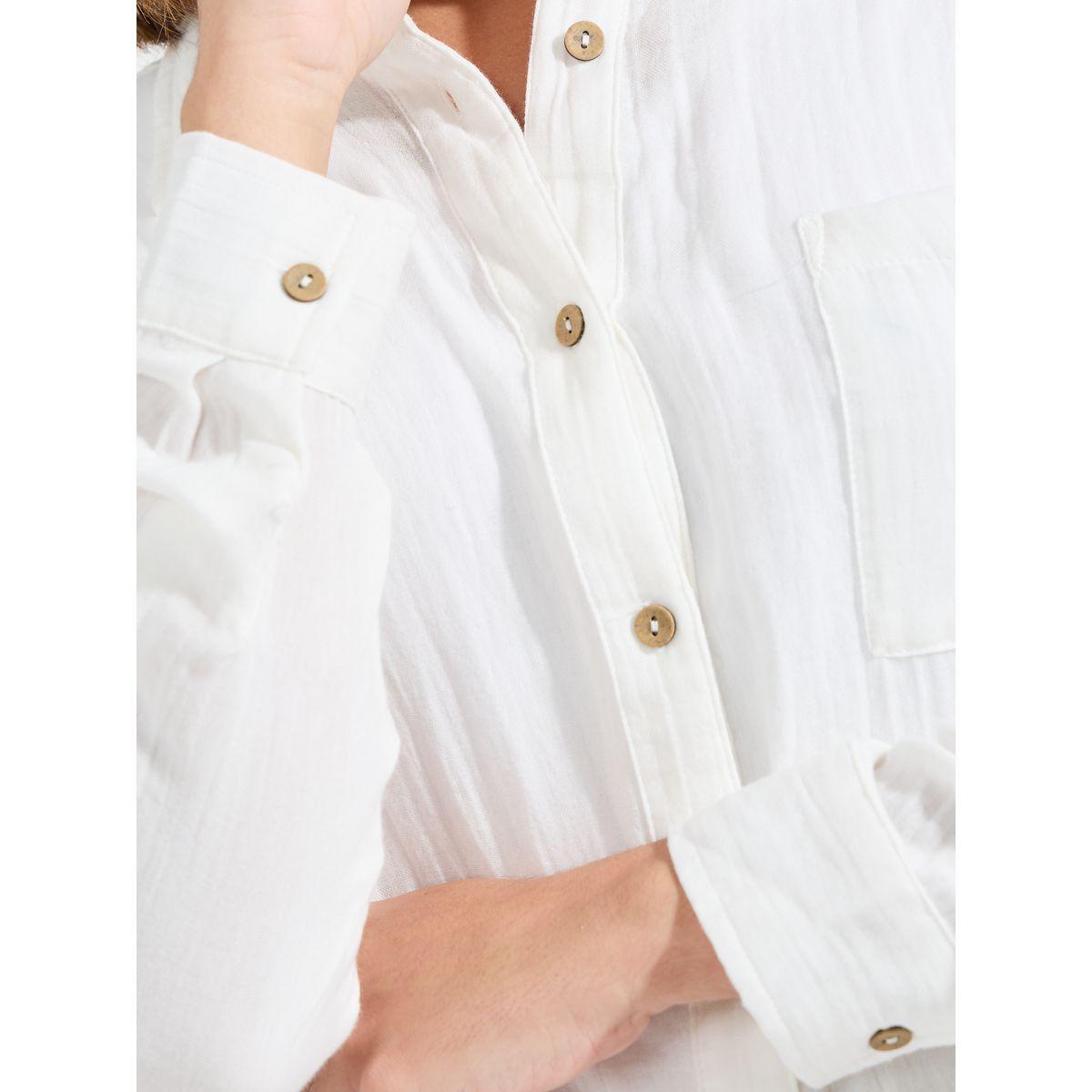 بلوزة فضفاضة بتفاصيل بارزة الملمس واكمام ملفوفة-women-clothing-shirtsandblouses-shirts-image-4