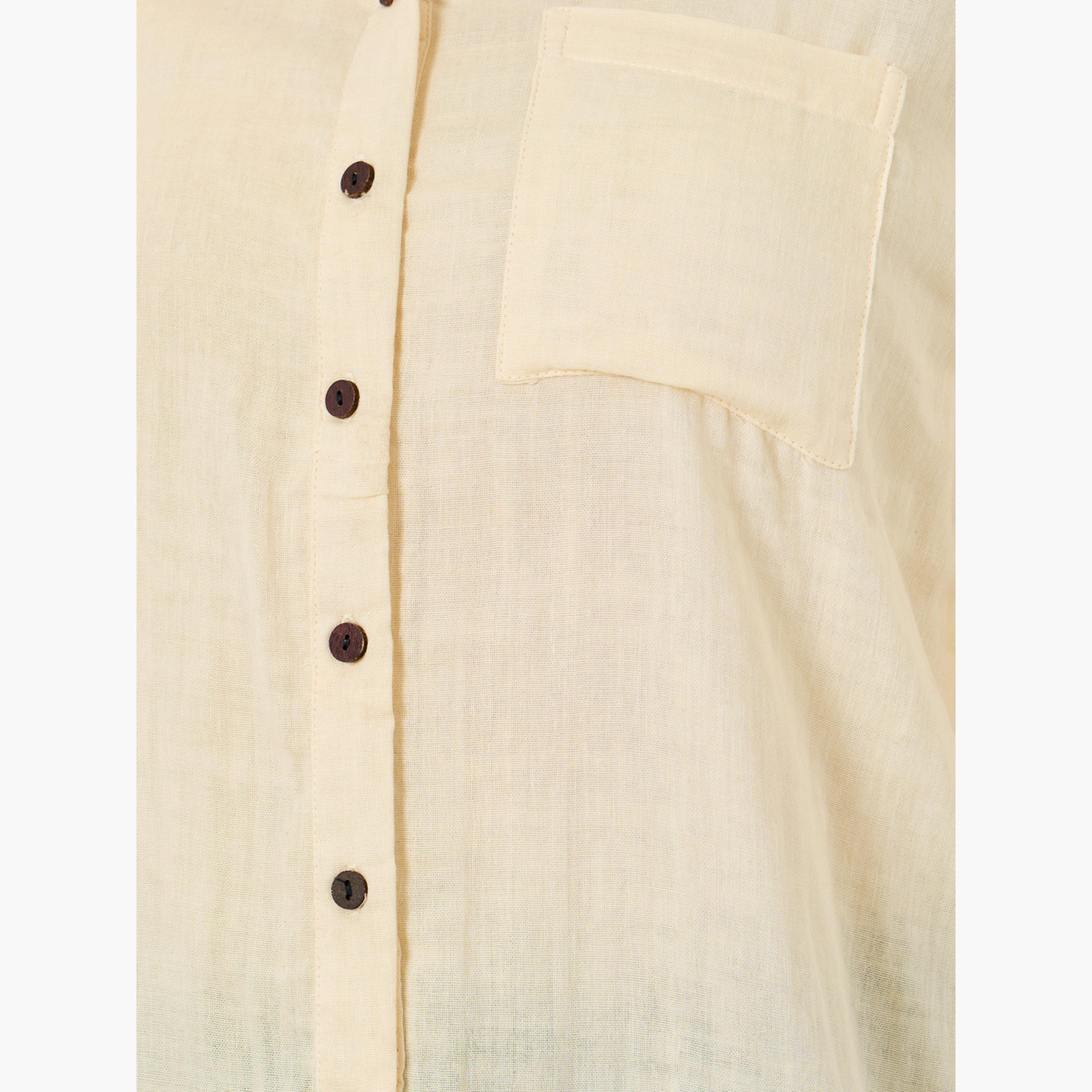 Styli Women Cotton Oversized Shirt with Roll-Up Sleeves-women-clothing-shirtsandblouses-shirts-image-4