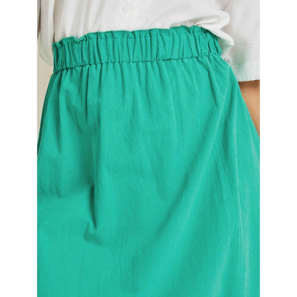 Styli Elastic Waistband Solid A-Line Maxi Skirt-women-clothing-bottoms-skirts-image-3