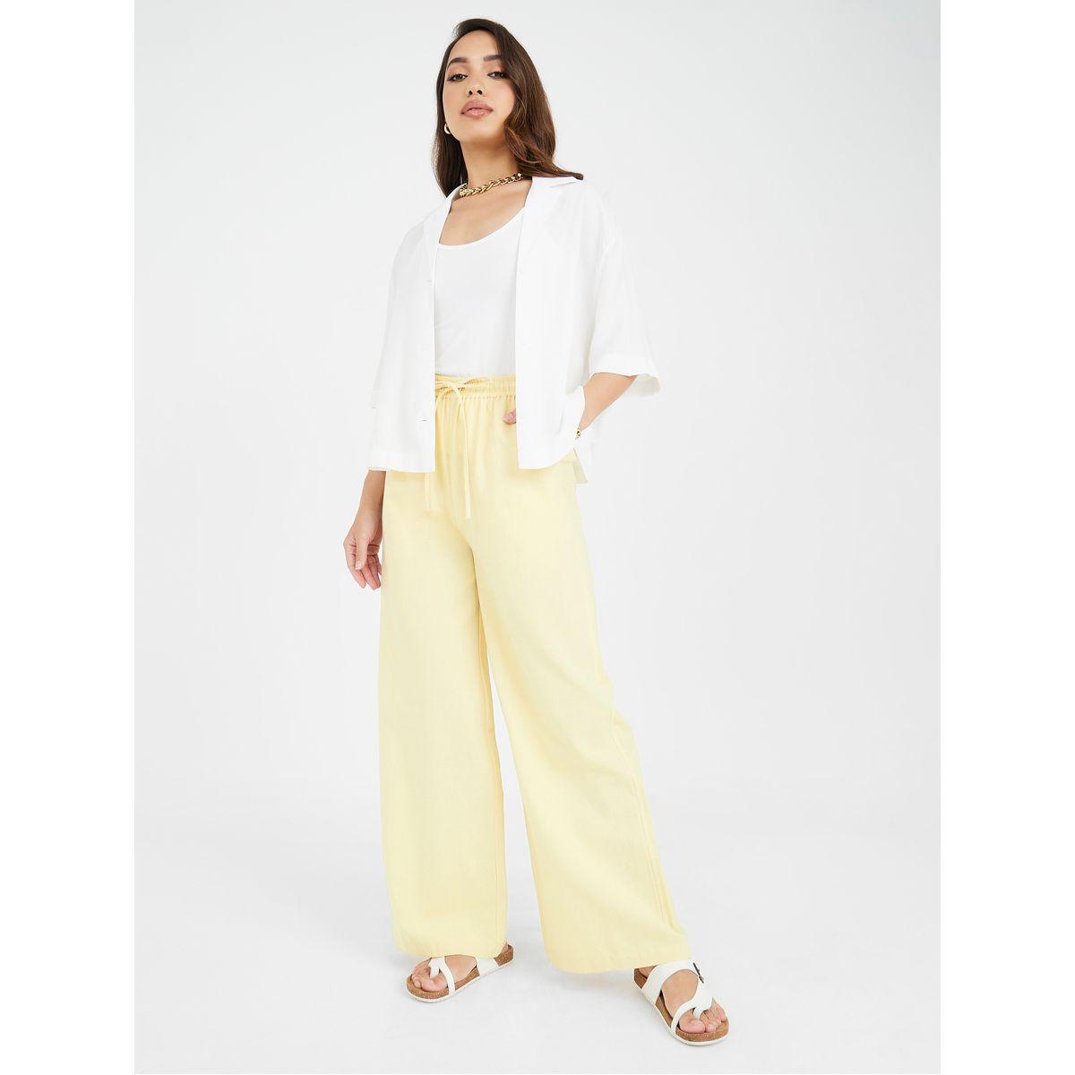 Styli Mid Rise Wide Leg Trouser with Side Pocket-women-clothing-bottoms-trousers-image-2
