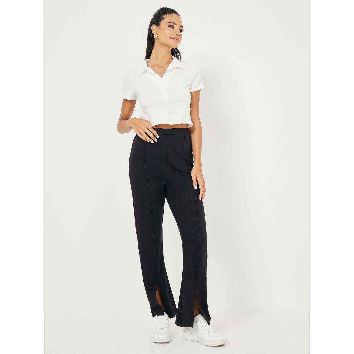 Styli High Rise Flare Jogger with Front Split-women-clothing-bottoms-joggers-image-2