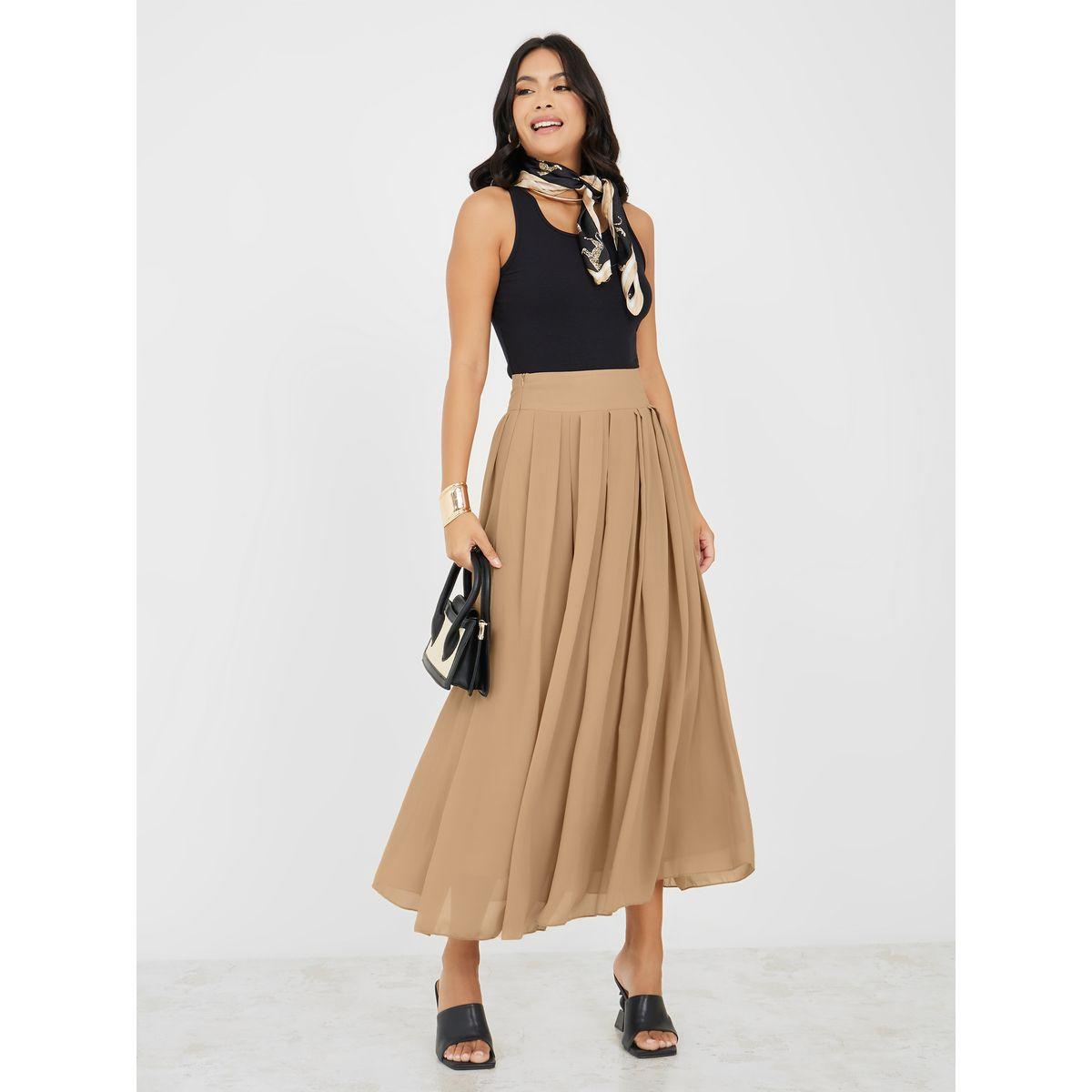 تنورة طويلة مزينة بكسرات وطيات-women-clothing-bottoms-skirts-image-2