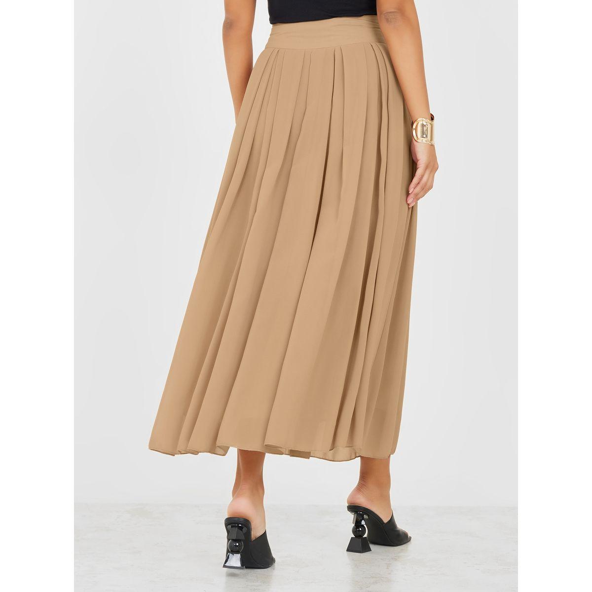تنورة طويلة مزينة بكسرات وطيات-women-clothing-bottoms-skirts-image-4