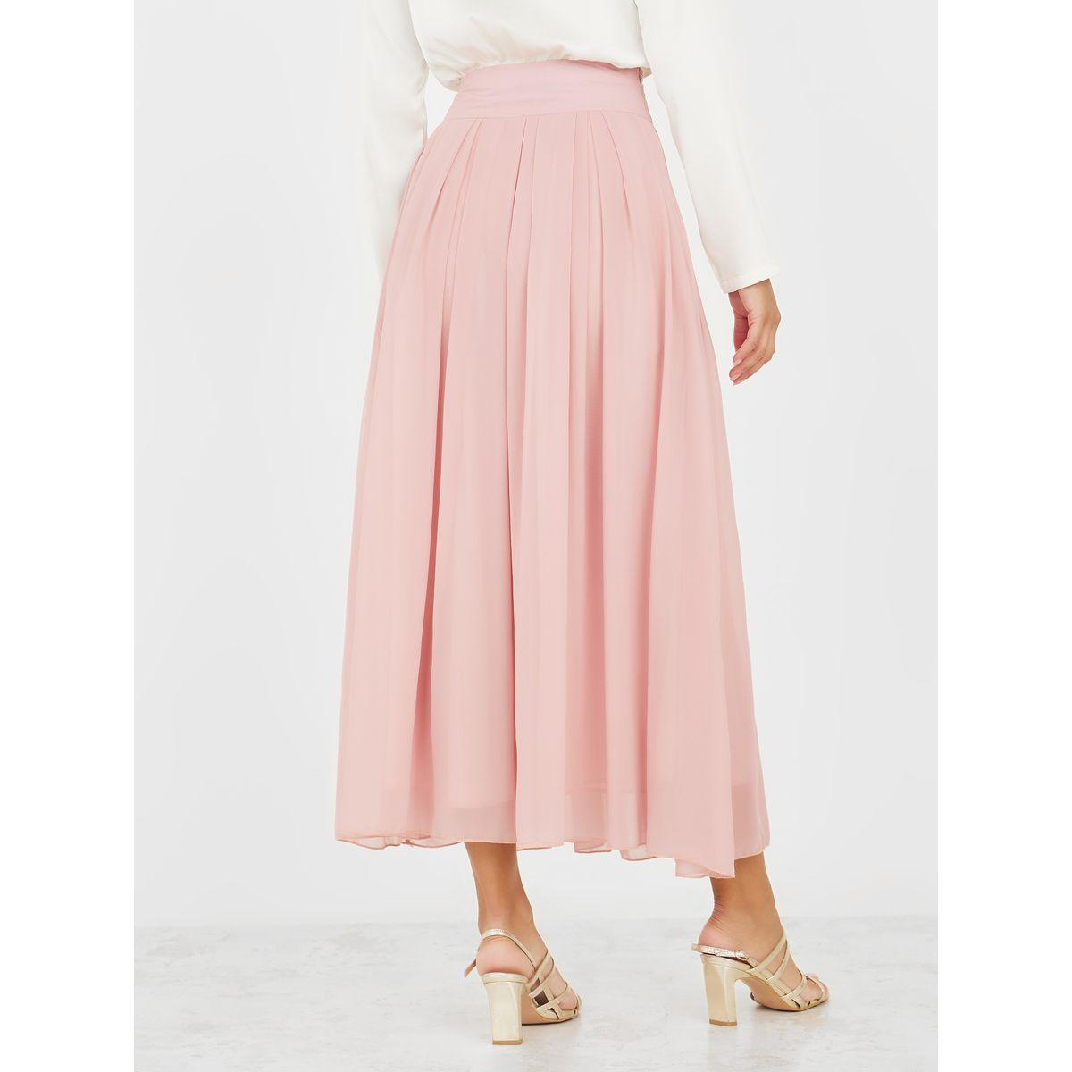 تنورة طويلة مزينة بكسرات وطيات-women-clothing-bottoms-skirts-image-4