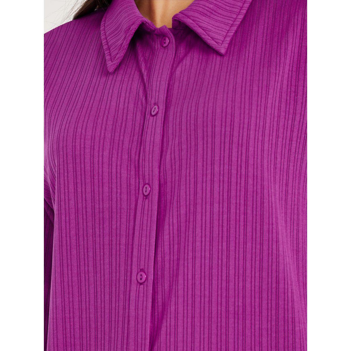 Styli Button Placket Longline Shirt & Trouser Co-Ord Set-women-clothing-coordsets-image-3