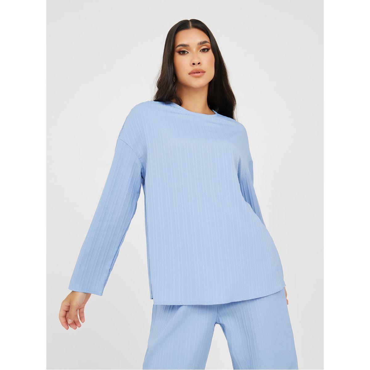 طقم منسق من ( بنطال + بلوزة طويلة )-women-clothing-coordsets-image-2