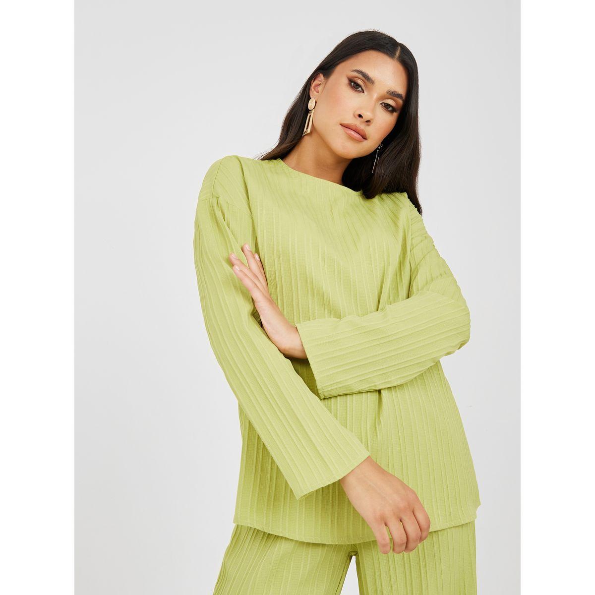 طقم منسق من ( بنطال + بلوزة طويلة )-women-clothing-coordsets-image-2
