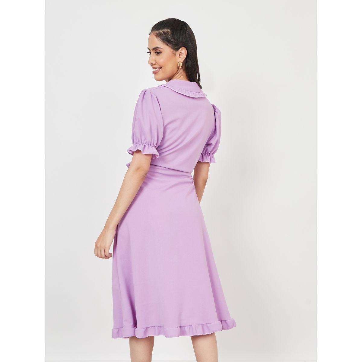 Styli Peter Pan Collar Puff Sleeve Midi Dress-women-clothing-dresses-image-4