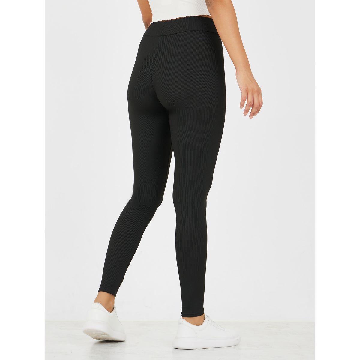 Styli Solid High Rise Ribbed Knit Leggings-women-clothing-bottoms-leggings-image-4