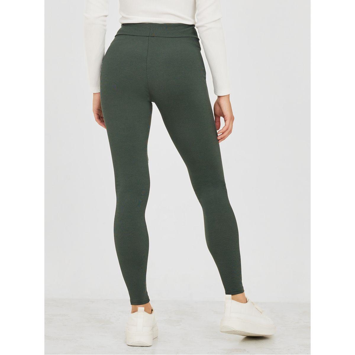 Styli Solid High Rise Ribbed Knit Leggings-women-clothing-bottoms-leggings-image-4