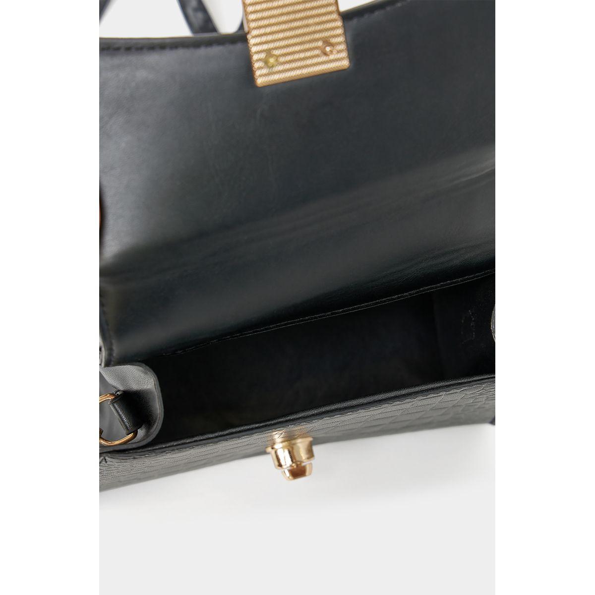 Styli Croc Textured Handbag with Turn Lock-women-bagsandwallets-handbags-image-2