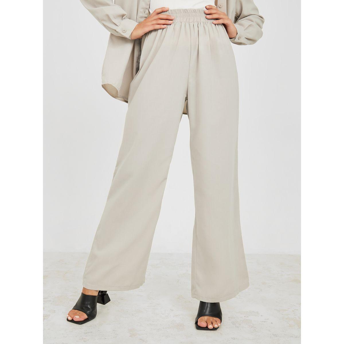 Styli Drop Shoulder Oversized Shirt & Straight Leg Trouser Co-Ord Set-women-clothing-coordsets-image-5