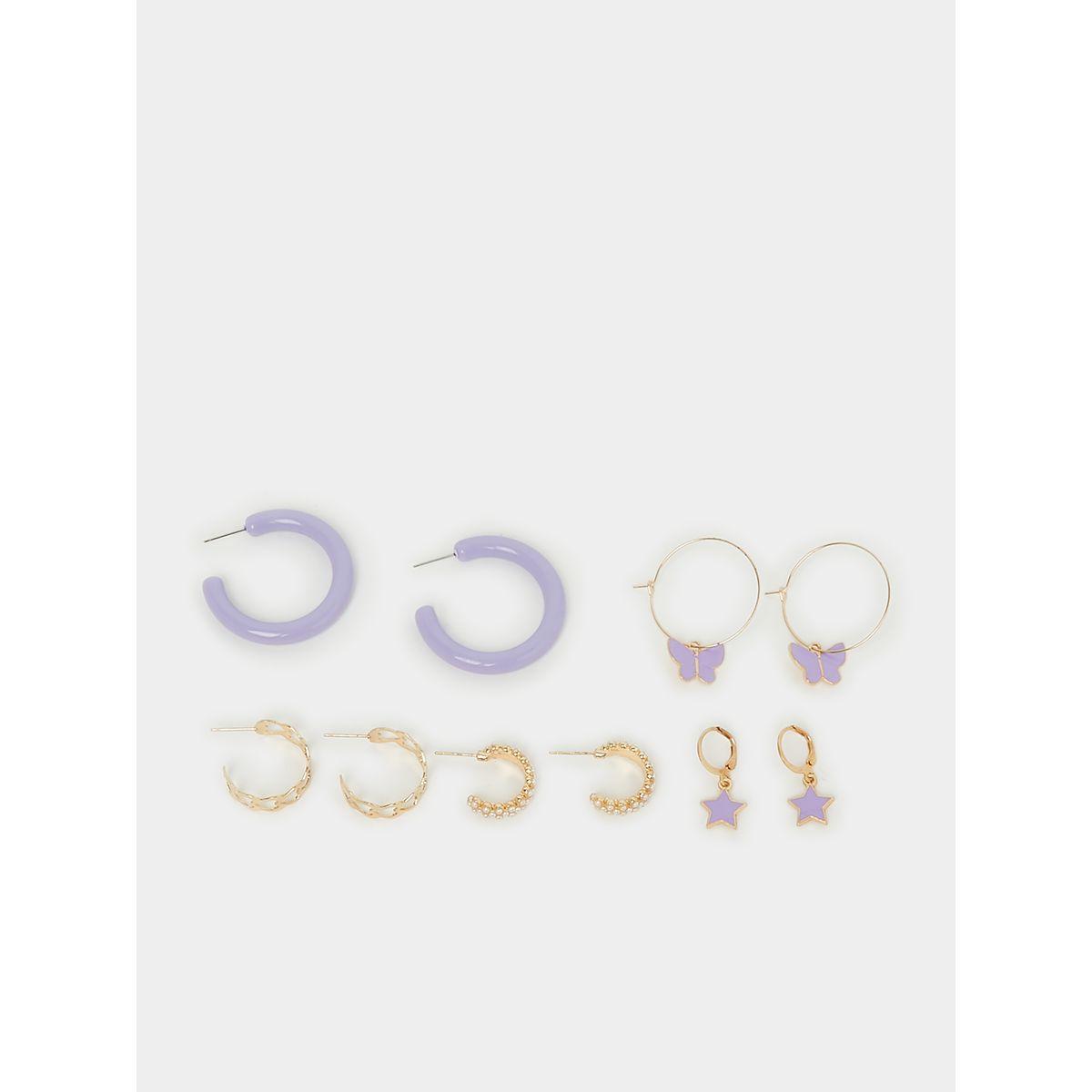 Styli Set of 5 - Heart and Butterfly Earrings-women-watchesandjewellery-jewellery-earrings-image-1