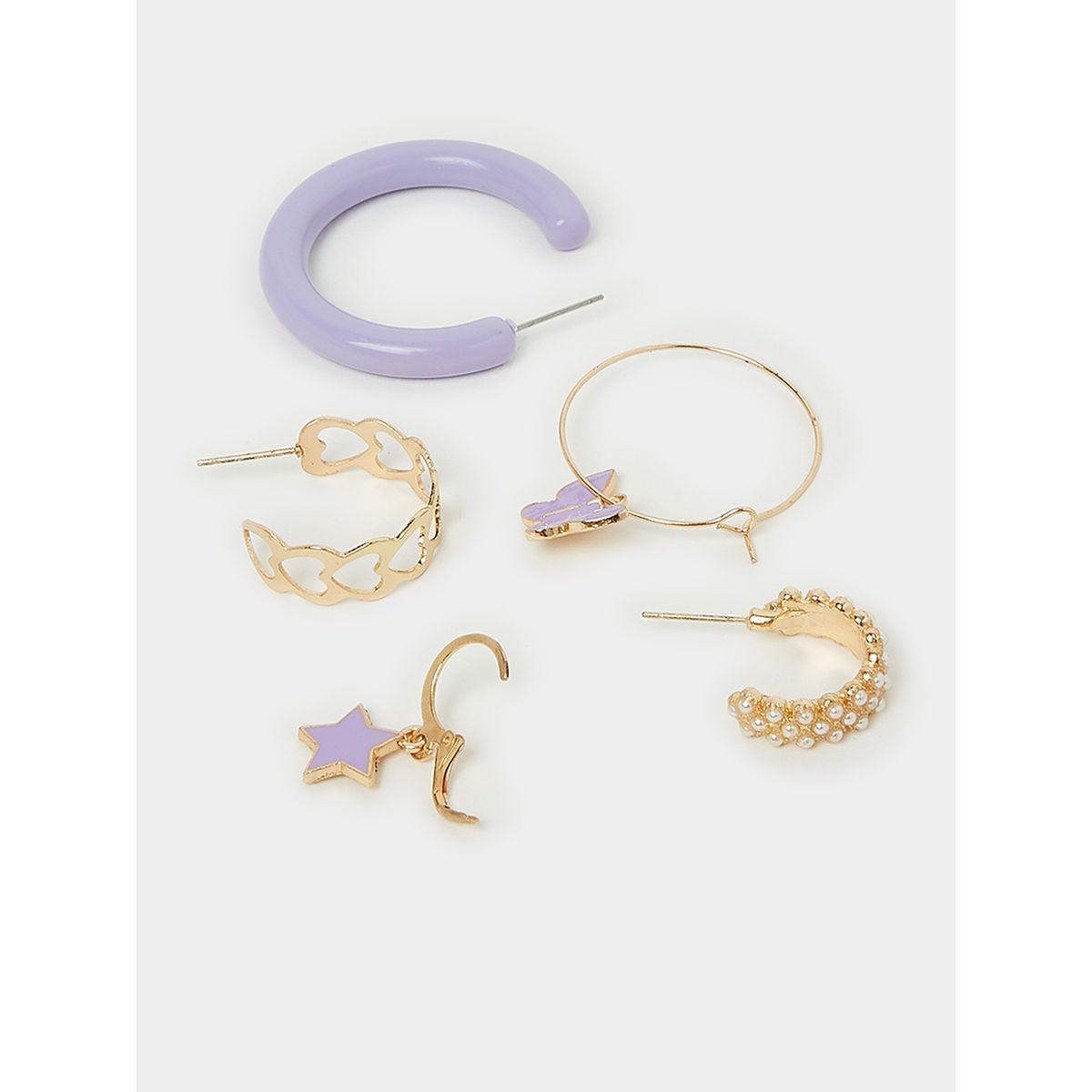 Styli Set of 5 - Heart and Butterfly Earrings-women-watchesandjewellery-jewellery-earrings-image-3