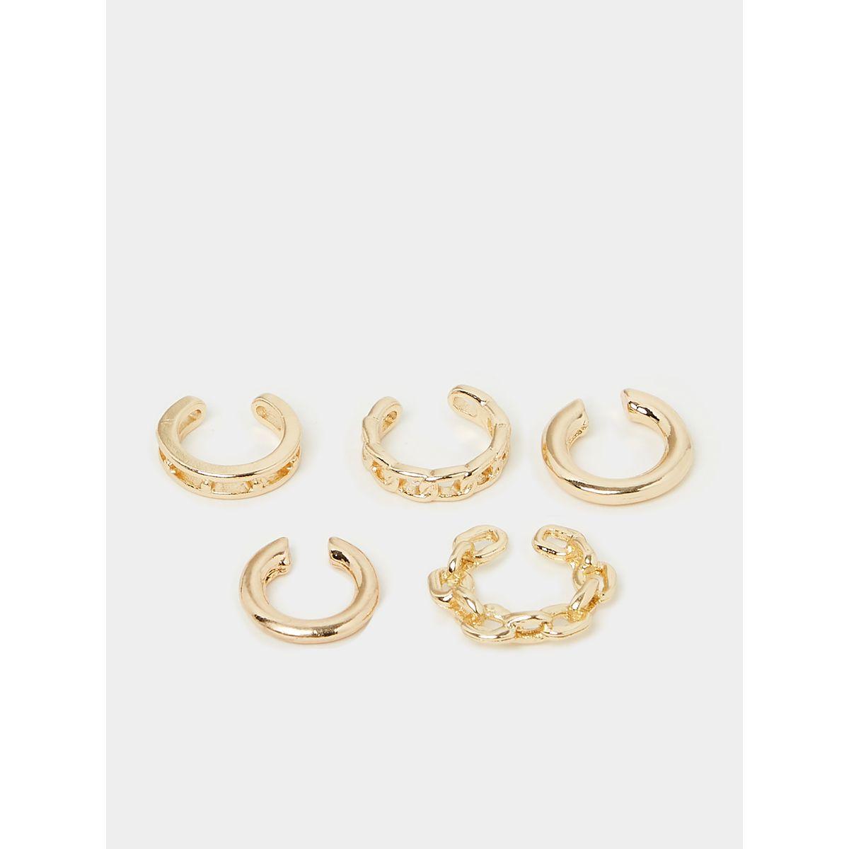 Styli Set of 5 - Plain and Chain Cuff Earring-women-watchesandjewellery-jewellery-earrings-image-1