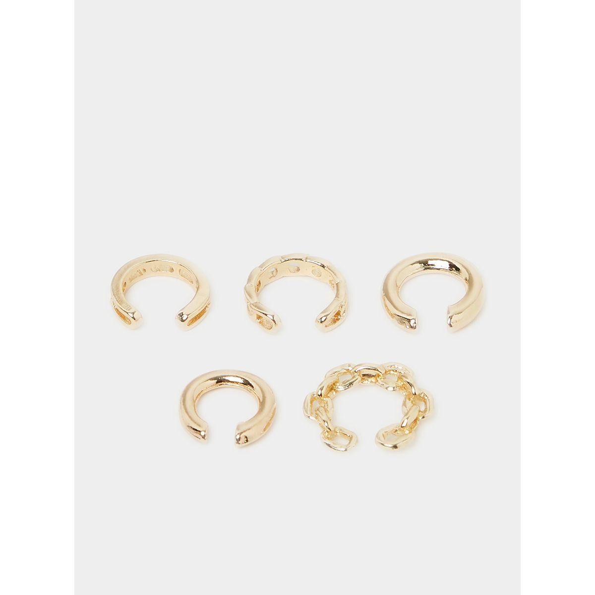 Styli Set of 5 - Plain and Chain Cuff Earring-women-watchesandjewellery-jewellery-earrings-image-3
