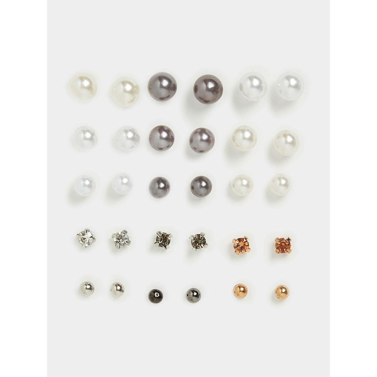Styli Set of 15 - Stud Earrings-women-watchesandjewellery-jewellery-earrings-image-1