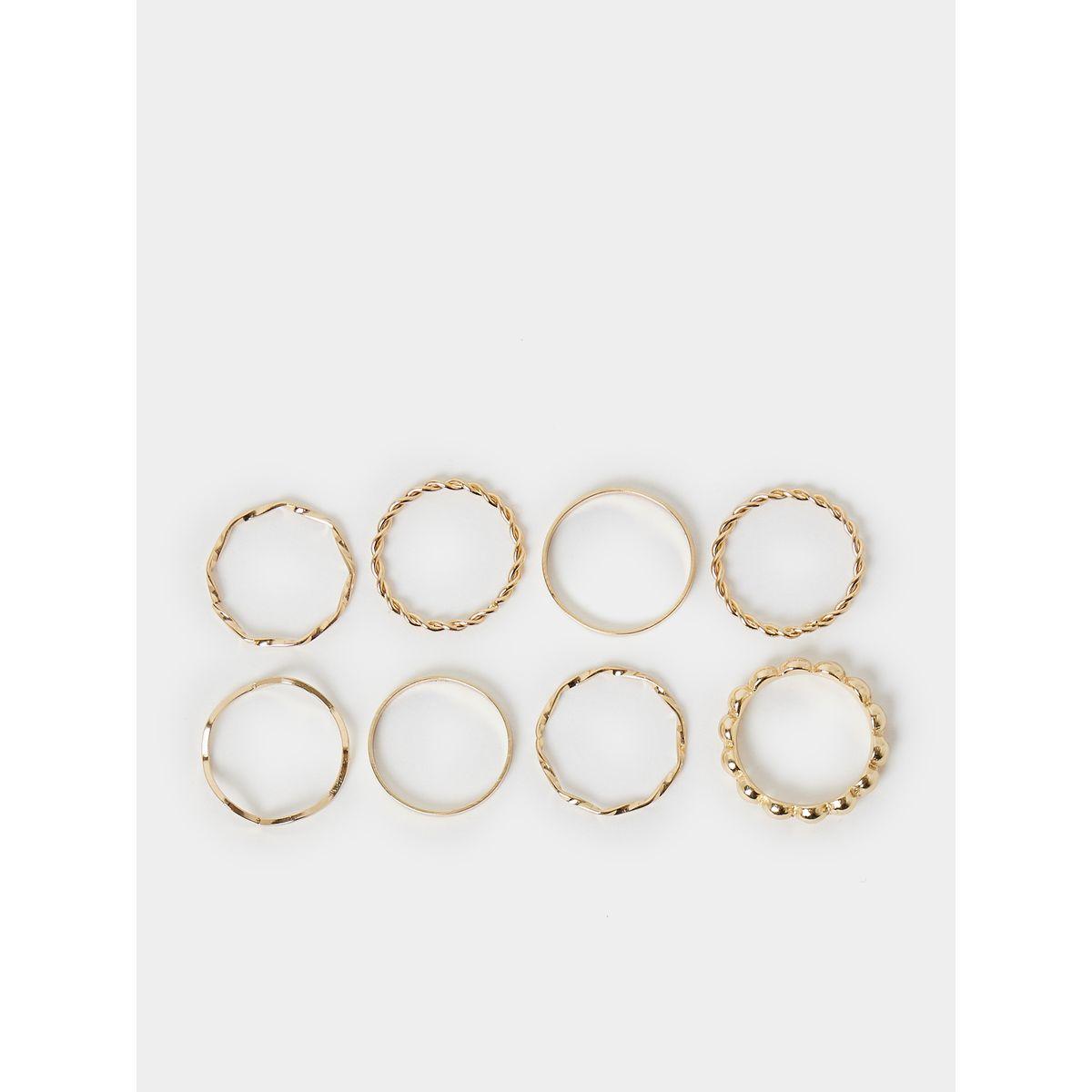 Styli Set of 8 -  Twist Textured Rings-women-watchesandjewellery-jewellery-rings-image-1