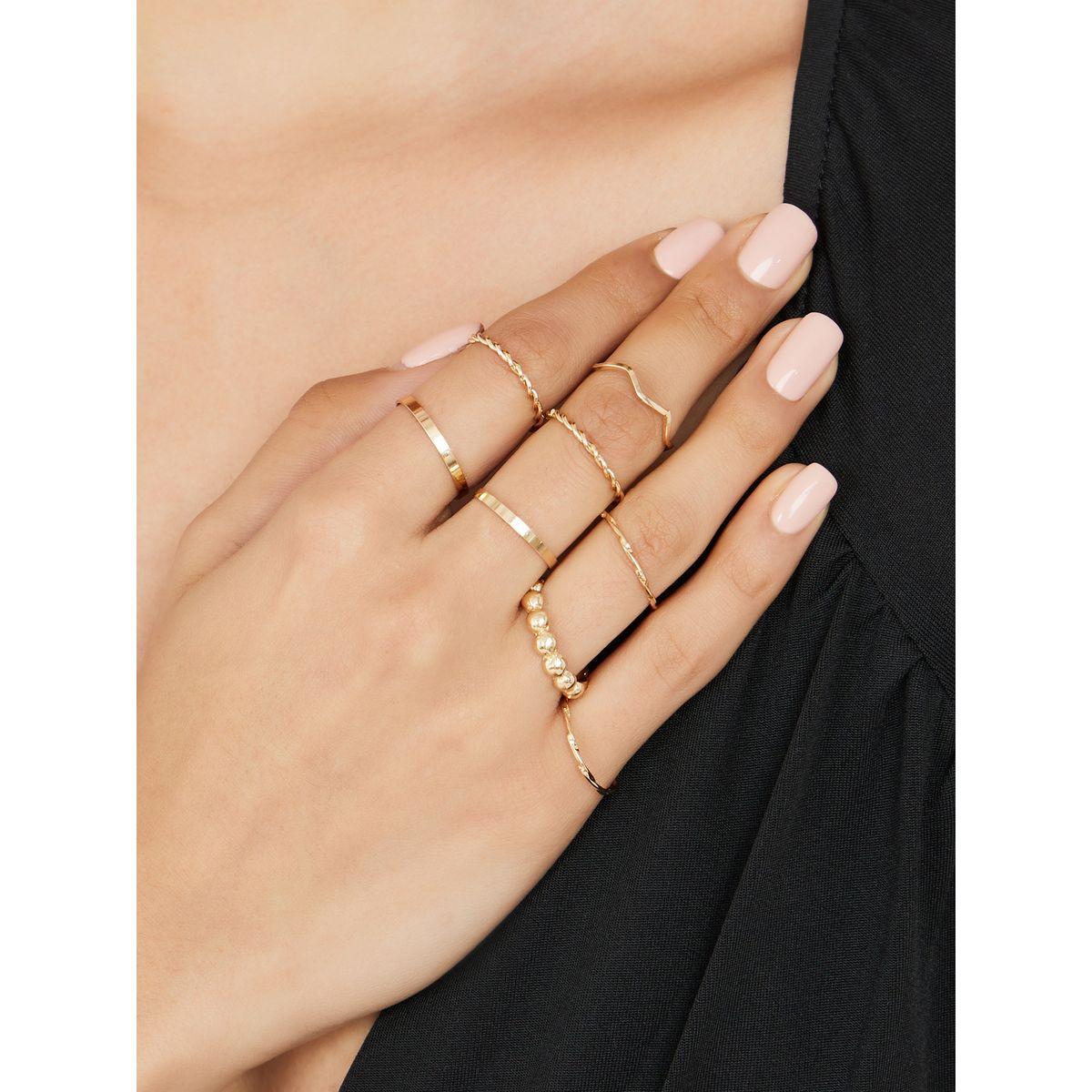 Styli Set of 8 -  Twist Textured Rings-women-watchesandjewellery-jewellery-rings-image-2