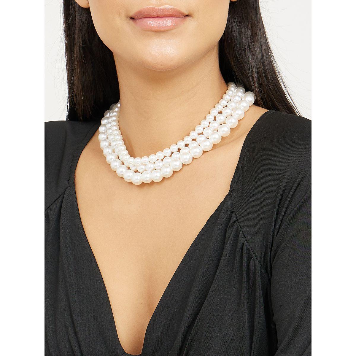 Styli Faux Pearl Layer Choker Necklace-women-watchesandjewellery-jewellery-necklacesandpendants-image-1
