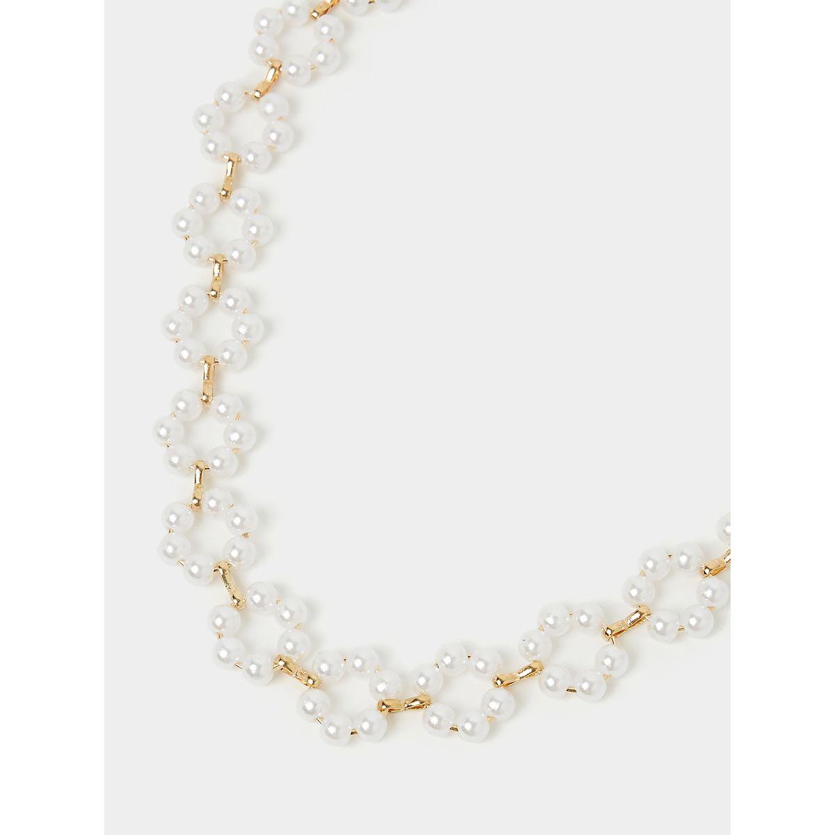 Styli Floral Faux Pearl Necklace-women-watchesandjewellery-jewellery-necklacesandpendants-image-3