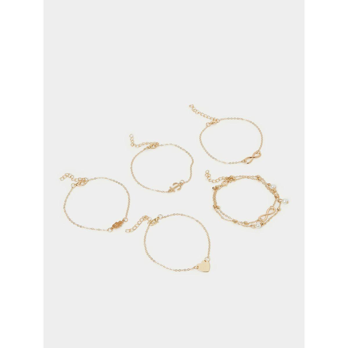 Styli Set of 5 - Infinity Anchor Heart Bracelet -women-watchesandjewellery-jewellery-anklets-image-3