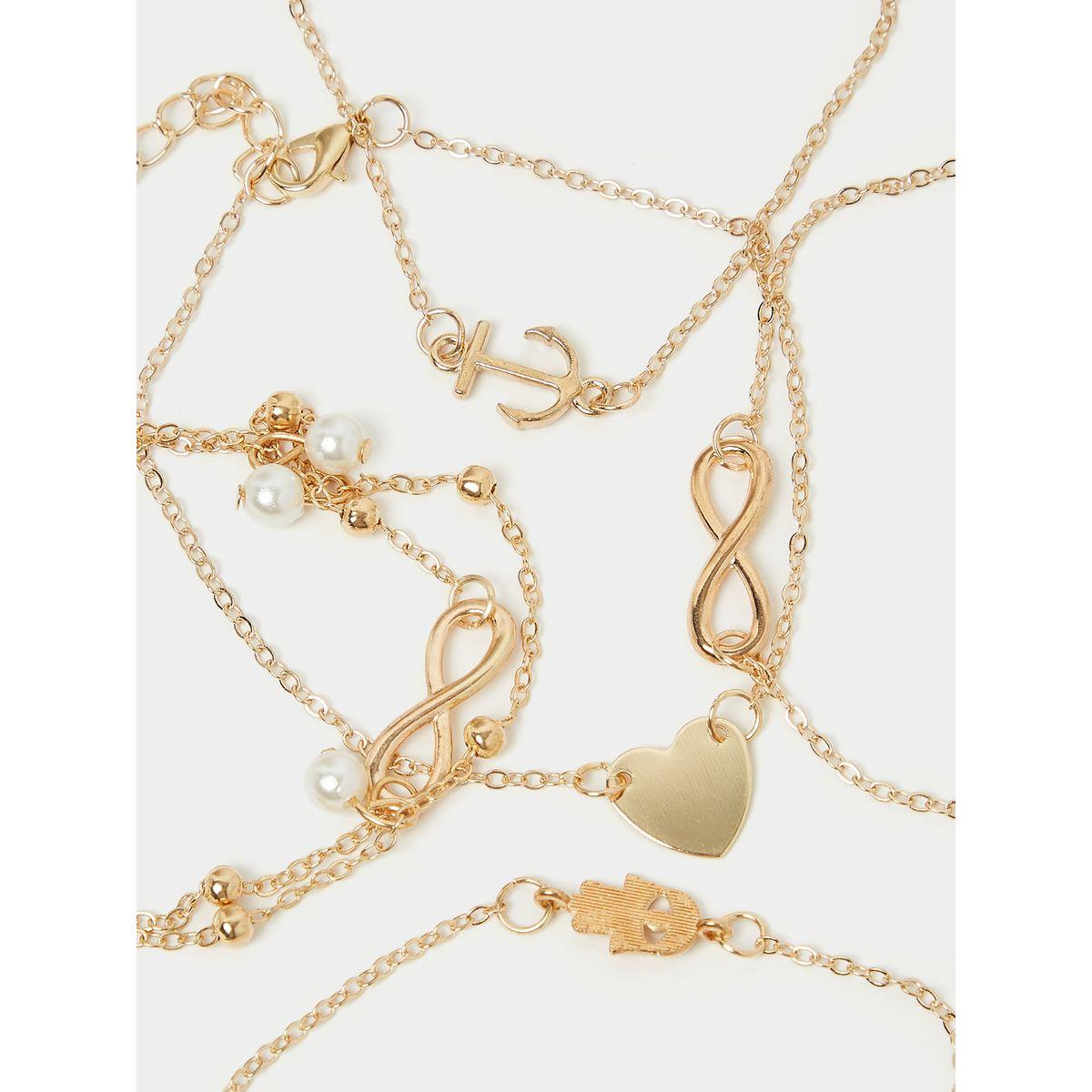Styli Set of 5 - Infinity Anchor Heart Bracelet -women-watchesandjewellery-jewellery-anklets-image-4