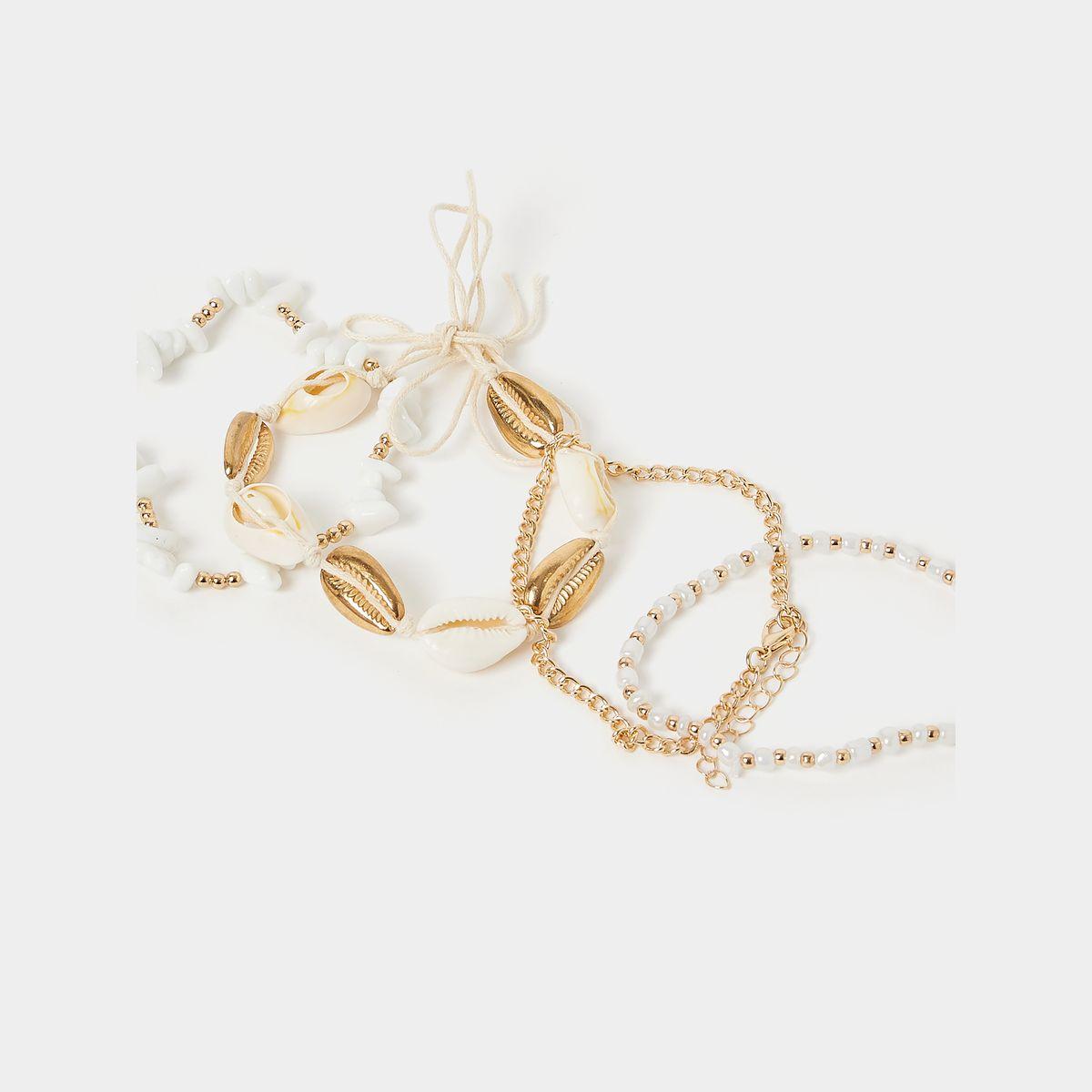 Styli Set of 4 - Shell Beaded Anklet-women-watchesandjewellery-jewellery-anklets-image-3