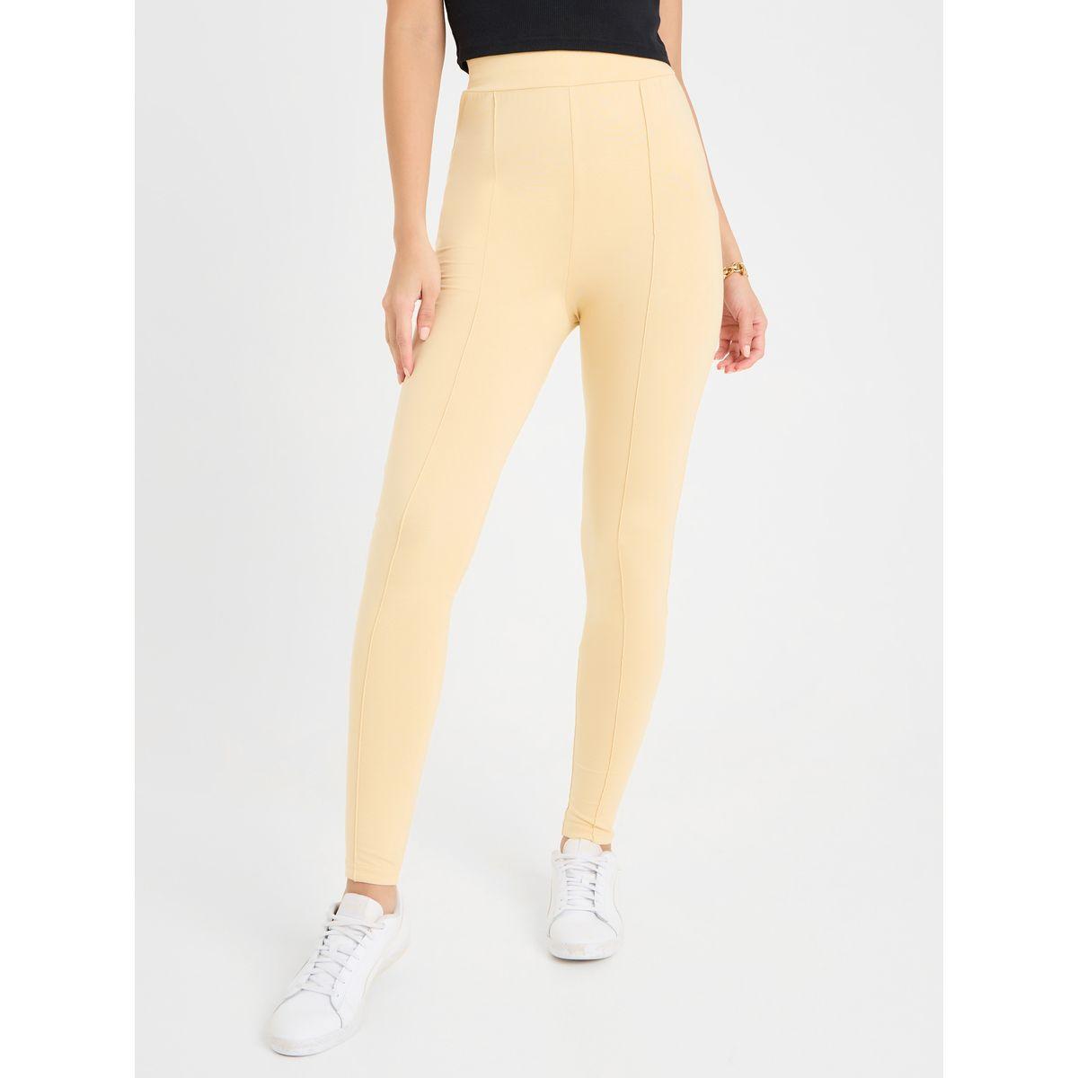 Styli Elastic Waistband Seam Detail Leggings-women-clothing-bottoms-leggings-image-1