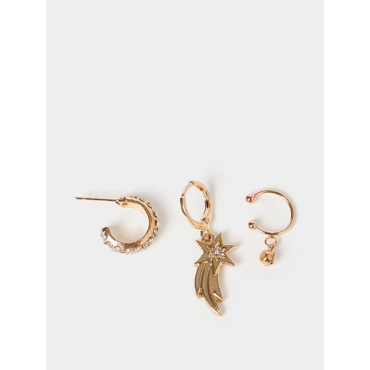 Styli Set of 3 - Star Drop Design Earrings-women-watchesandjewellery-jewellery-earrings-image-1