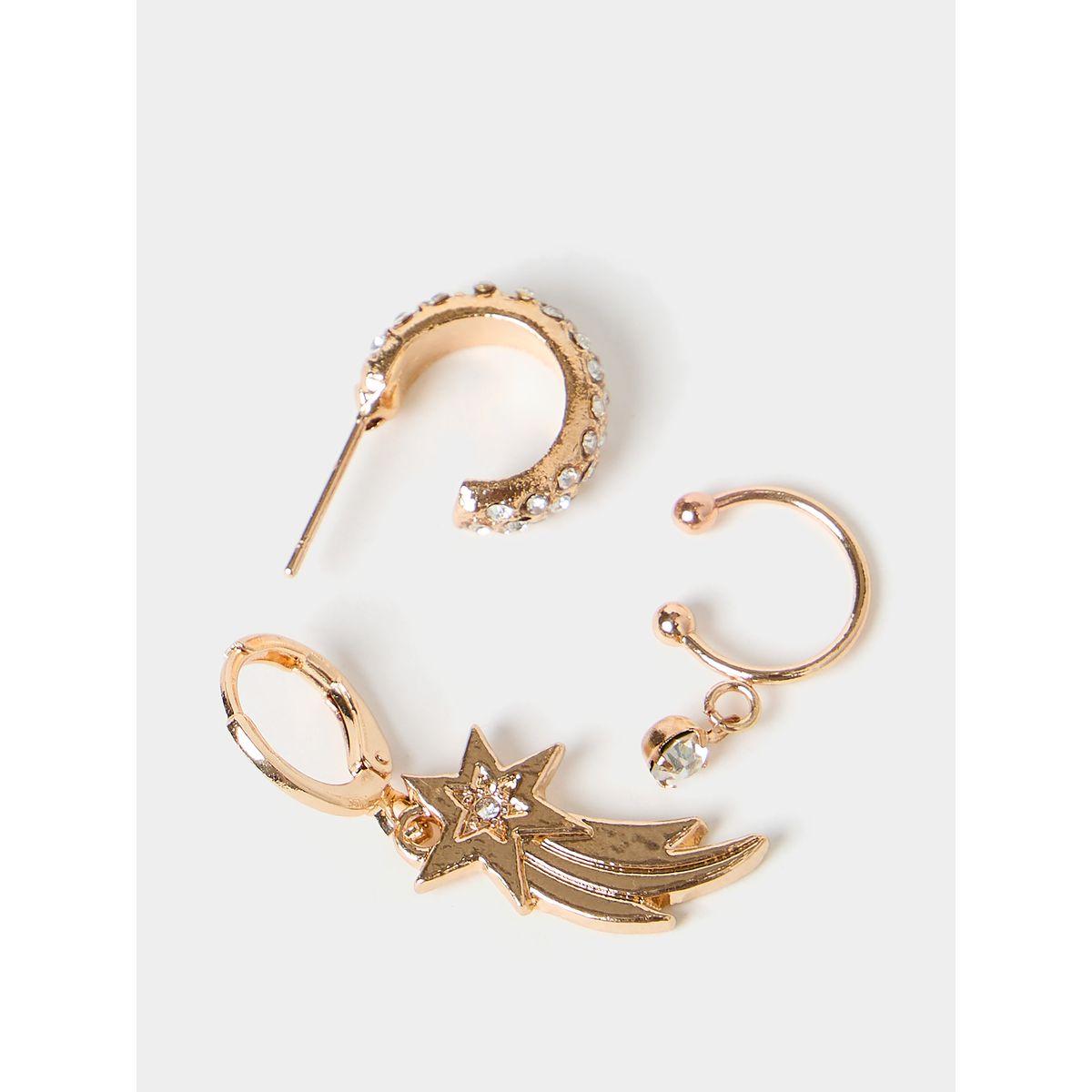 Styli Set of 3 - Star Drop Design Earrings-women-watchesandjewellery-jewellery-earrings-image-3
