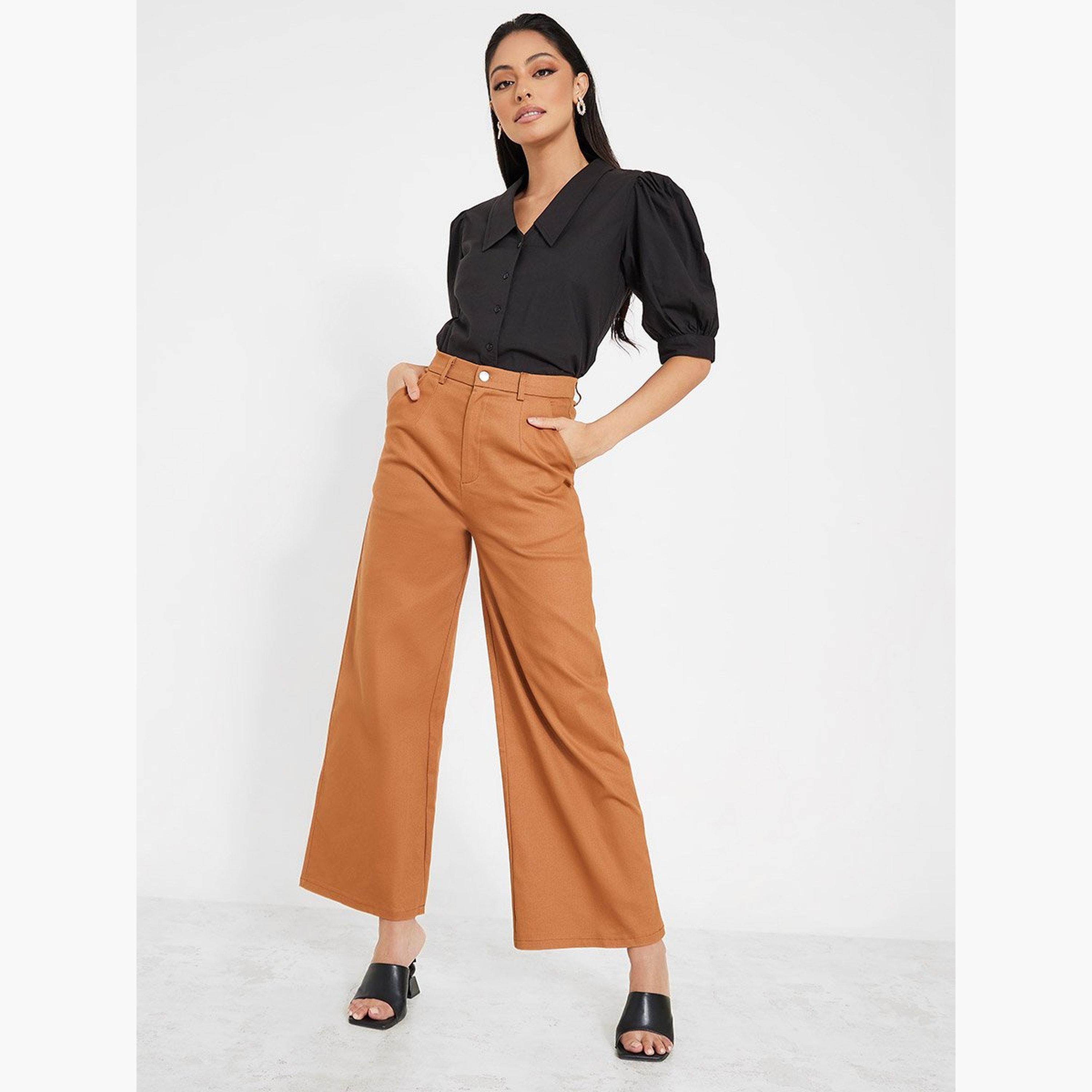 ستايلي - قميص بوبلين بأكمام منتفخة وأزرار-women-clothing-shirtsandblouses-shirts-image-2