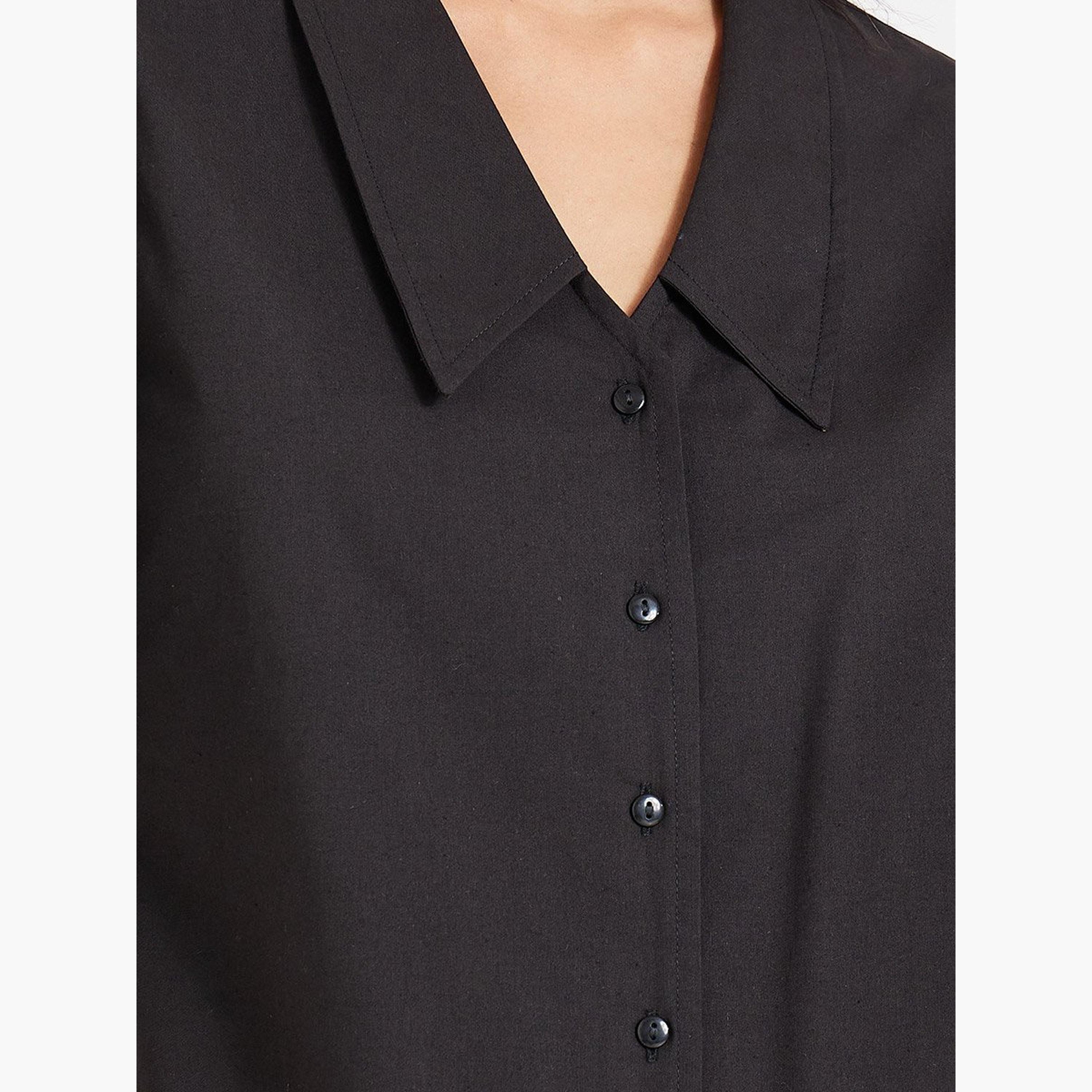 ستايلي - قميص بوبلين بأكمام منتفخة وأزرار-women-clothing-shirtsandblouses-shirts-image-4