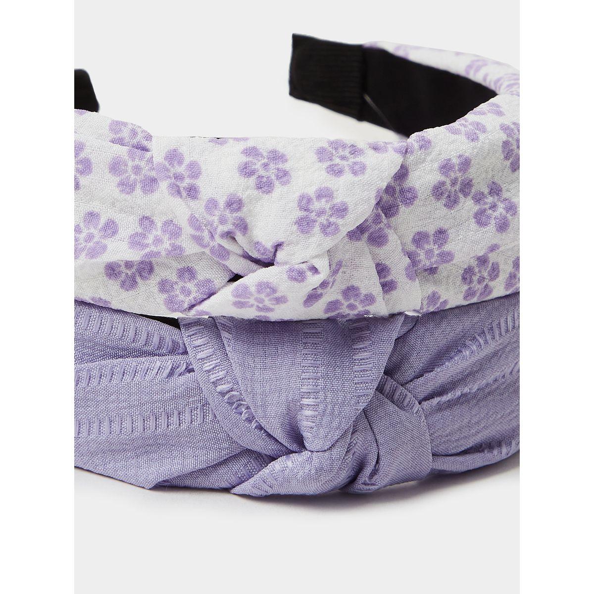 Styli Set of 2 - Floral Textured Headband-women-hairaccessories-bands-image-3