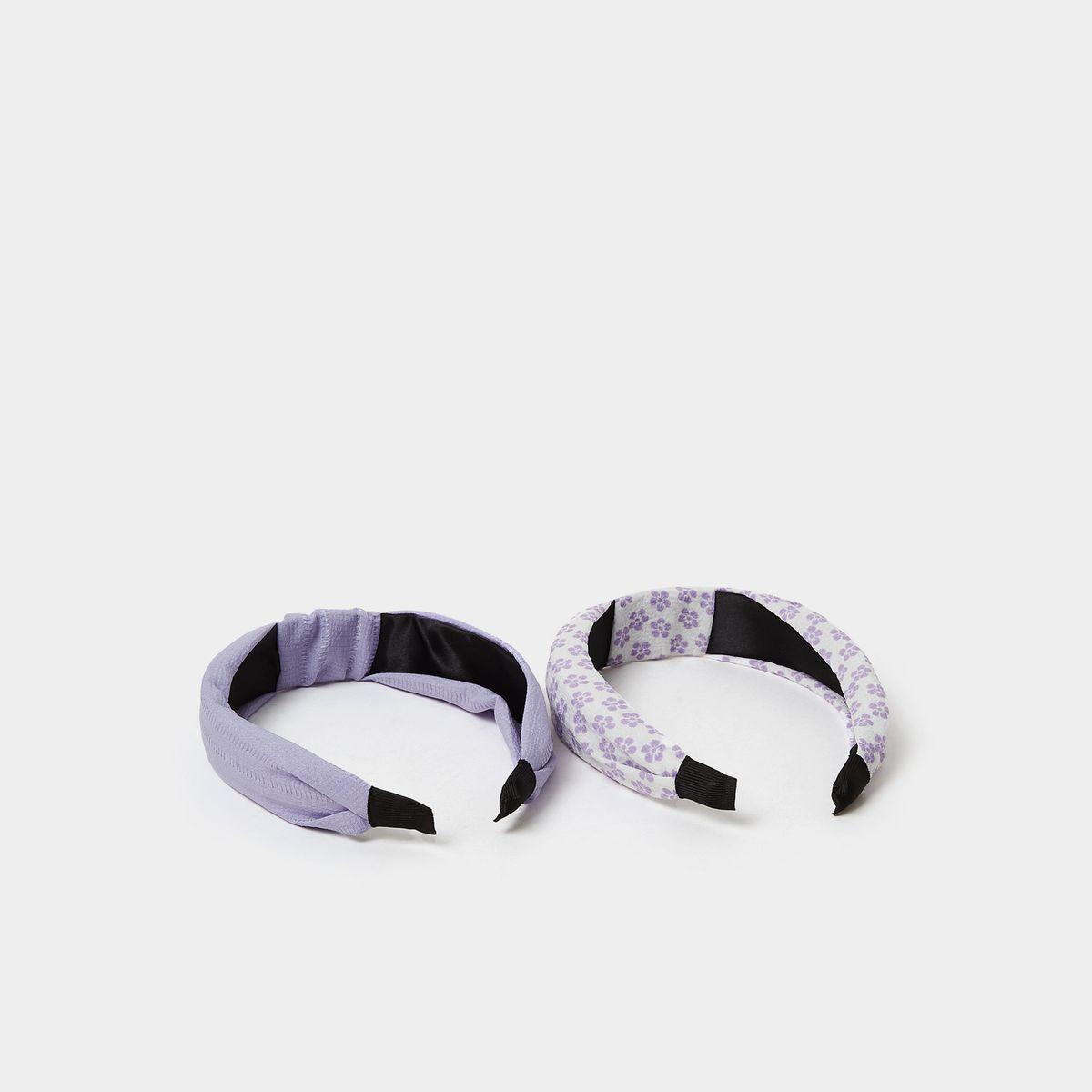 Styli Set of 2 - Floral Textured Headband-women-hairaccessories-bands-image-4