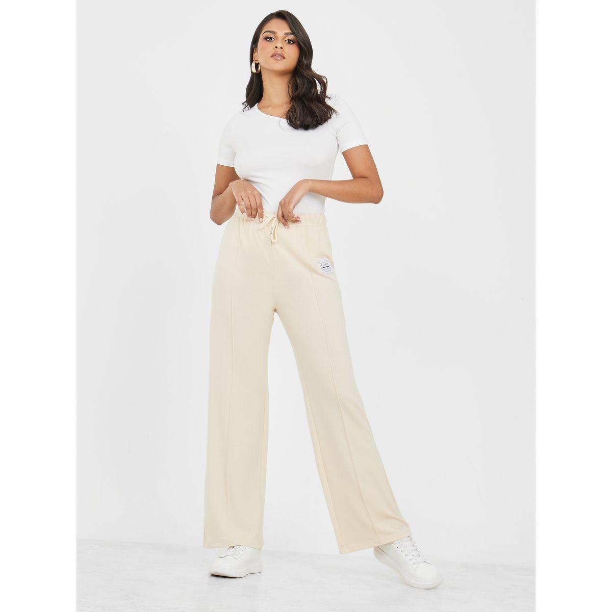 جوغر واسع الأرجل مزين بدرزت-women-clothing-bottoms-joggers-image-2