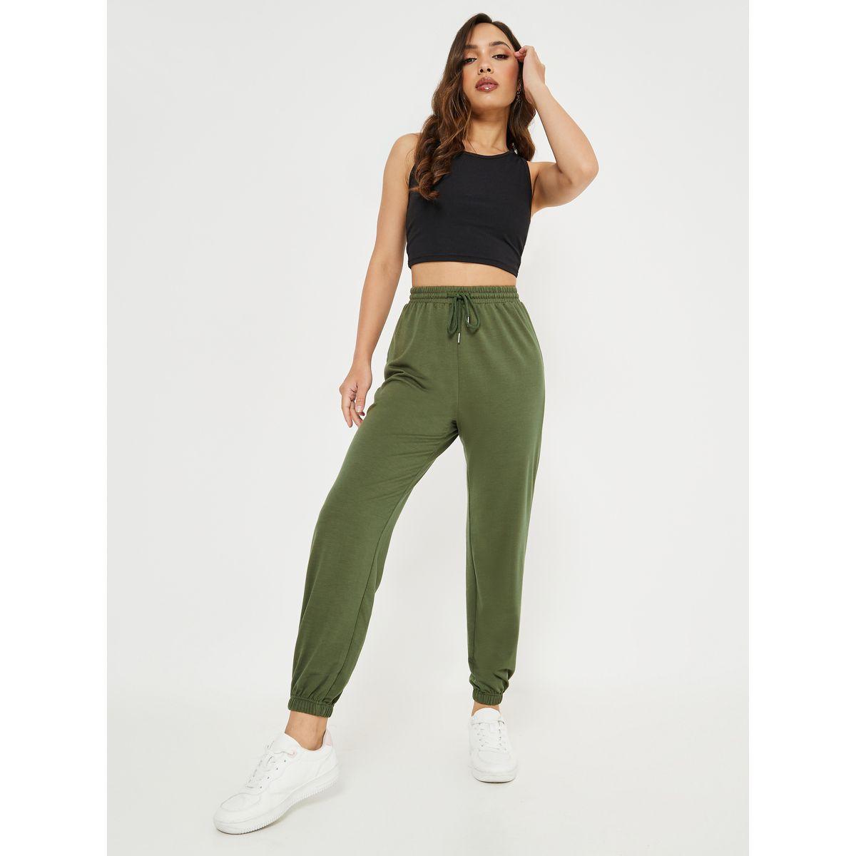 Styli Solid Regular Fit Jogger with Drawstring-women-clothing-bottoms-joggers-image-1