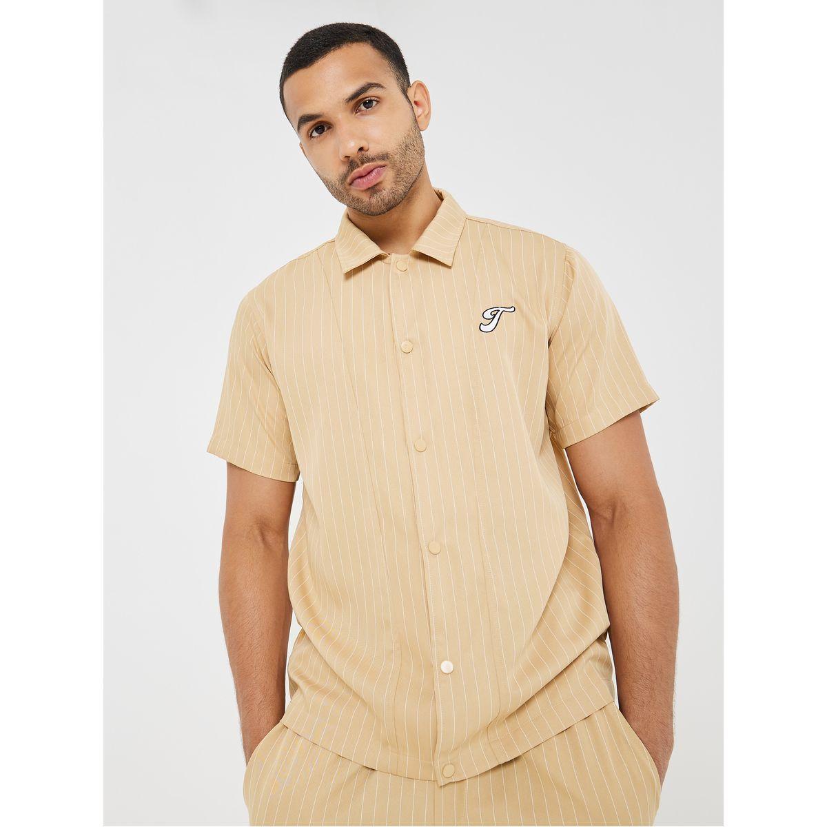 Styli Limited Striped Relaxed Fit Shirt with Embroidery Badge-men-clothing-shirts-image-1