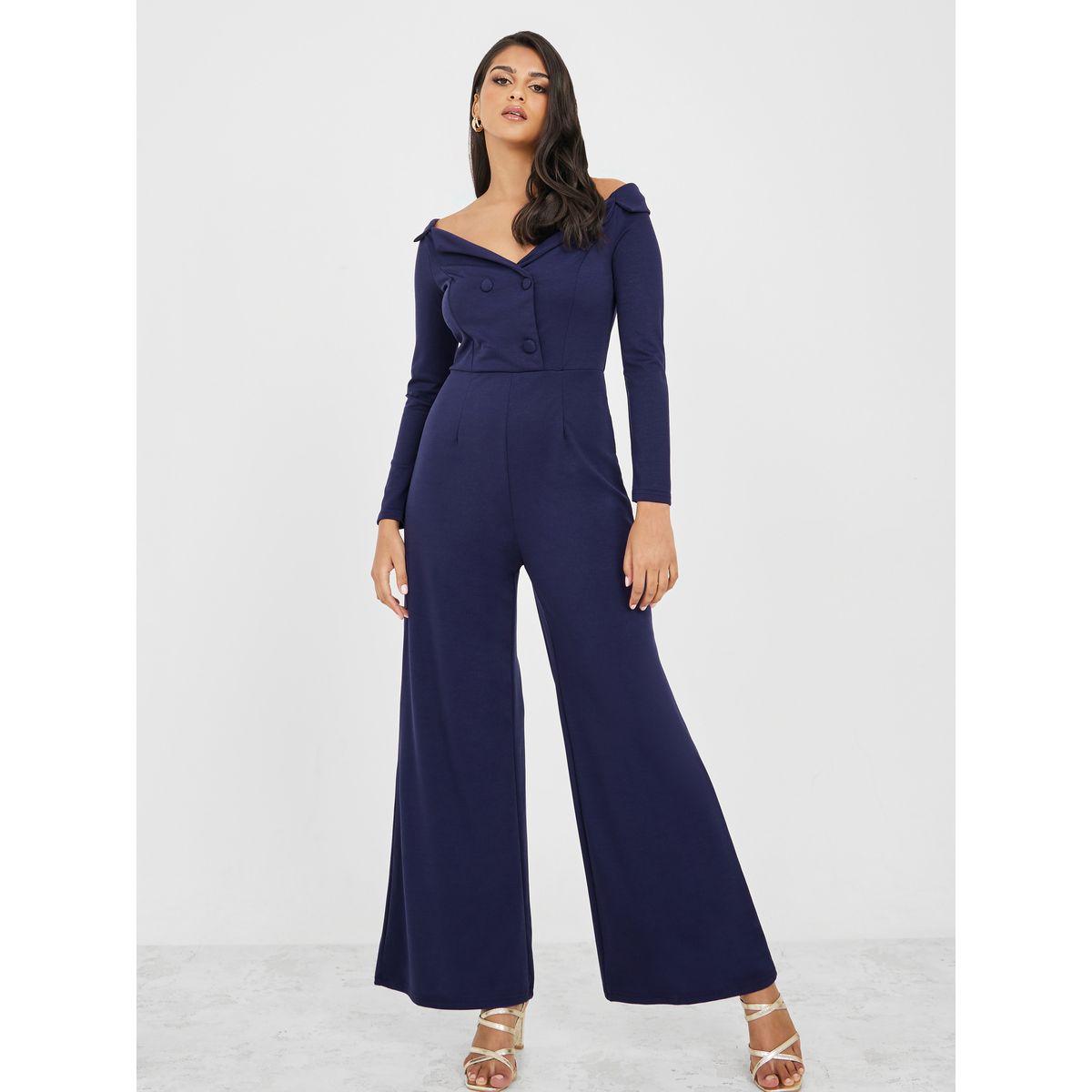 Styli Off Shoulder Wide Leg Tailored Jumpsuit-women-clothing-jumpsuits-image-1
