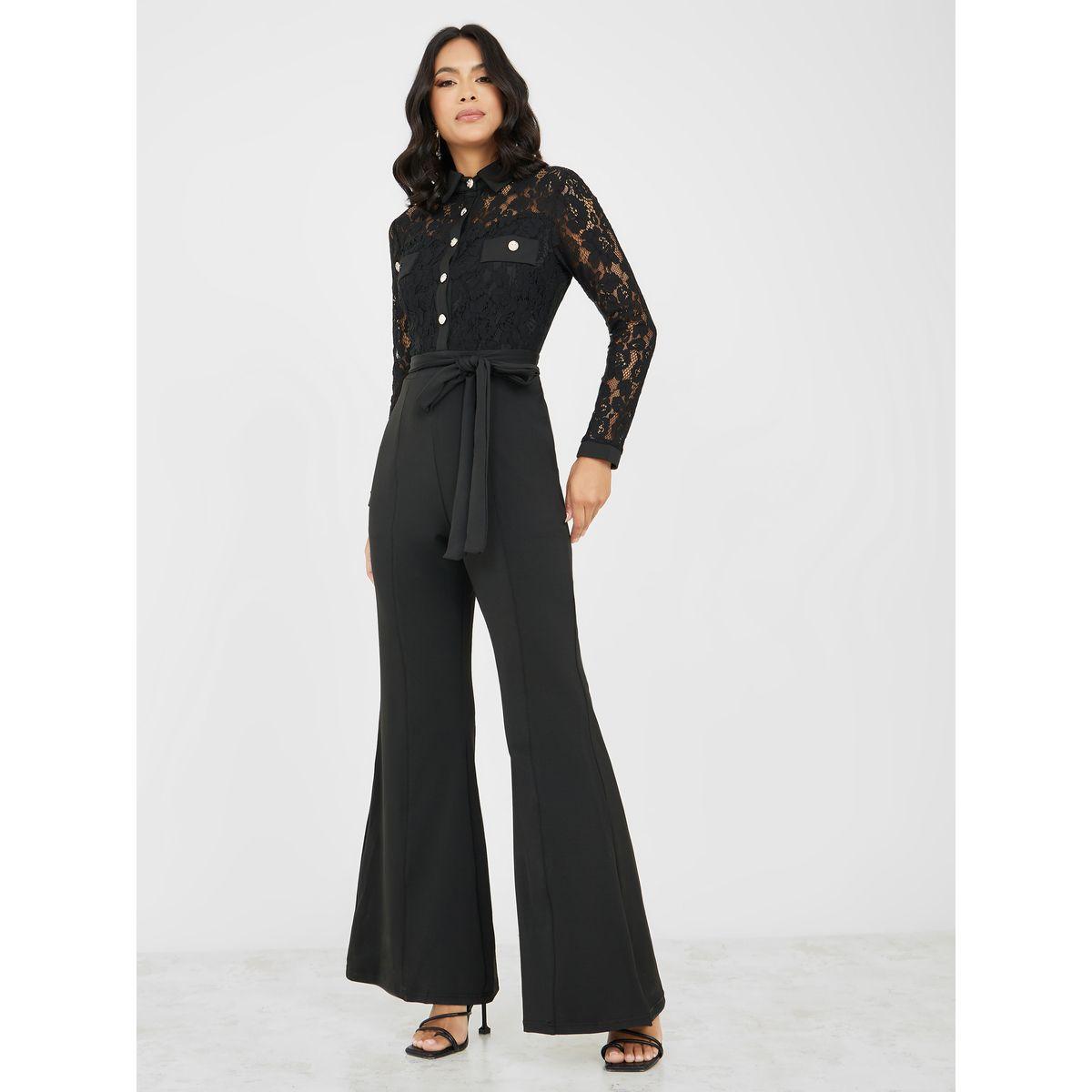 جمبسوت واسع الأرجل مزين بدانتيل-women-clothing-jumpsuits-image-1