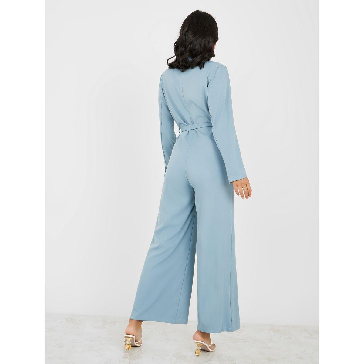جمبسوت واسع الأرجل بحزام خصر-women-clothing-jumpsuits-image-4