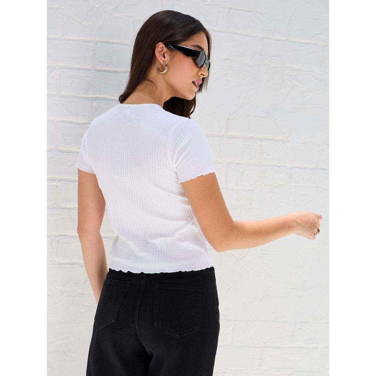 Styli Elevate Regular Fit Lettuce Edge Ribbed Crop T-Shirt-women-clothing-tshirts-image-4