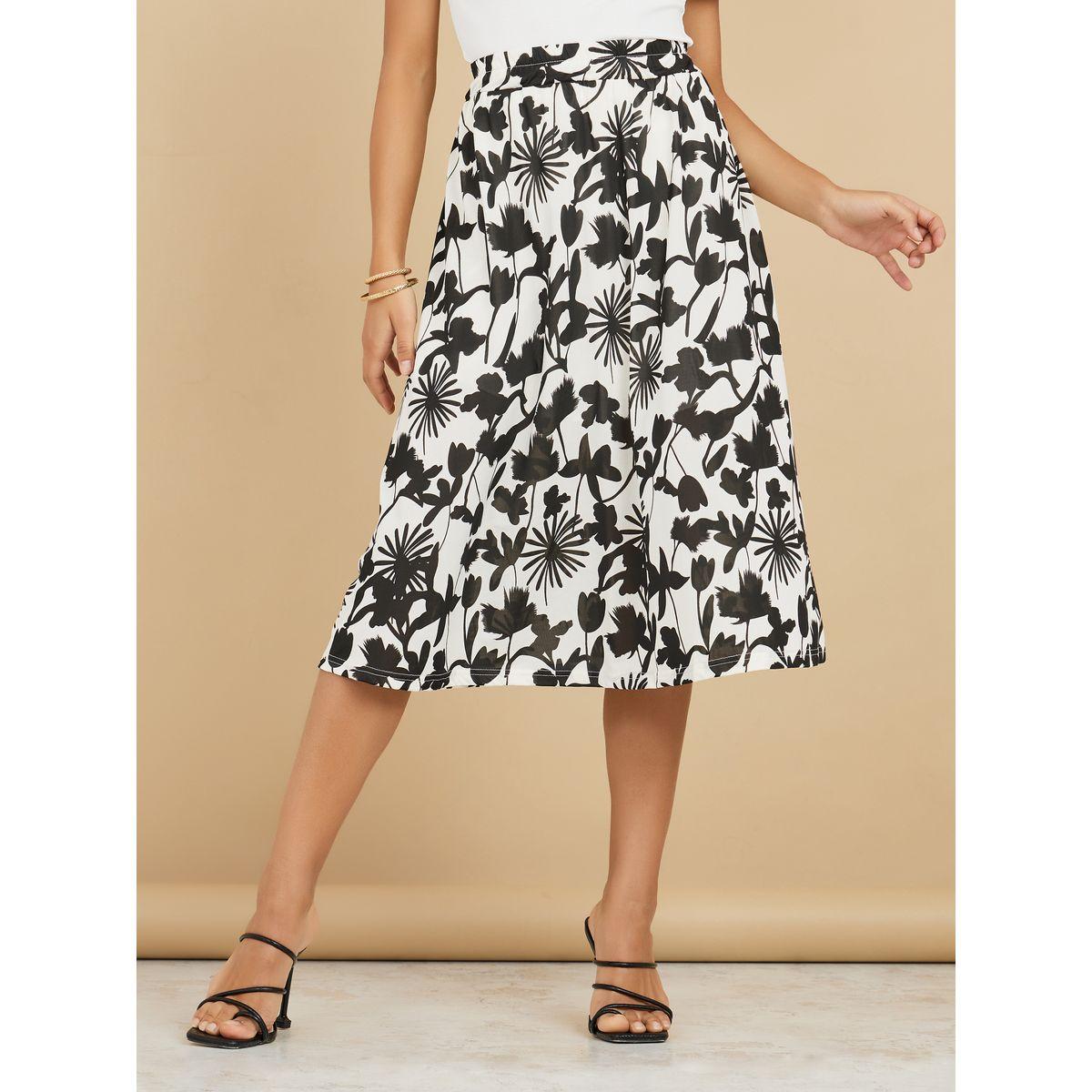 Styli All Over Print A-Line Midi Skirt-women-clothing-bottoms-skirts-image-1