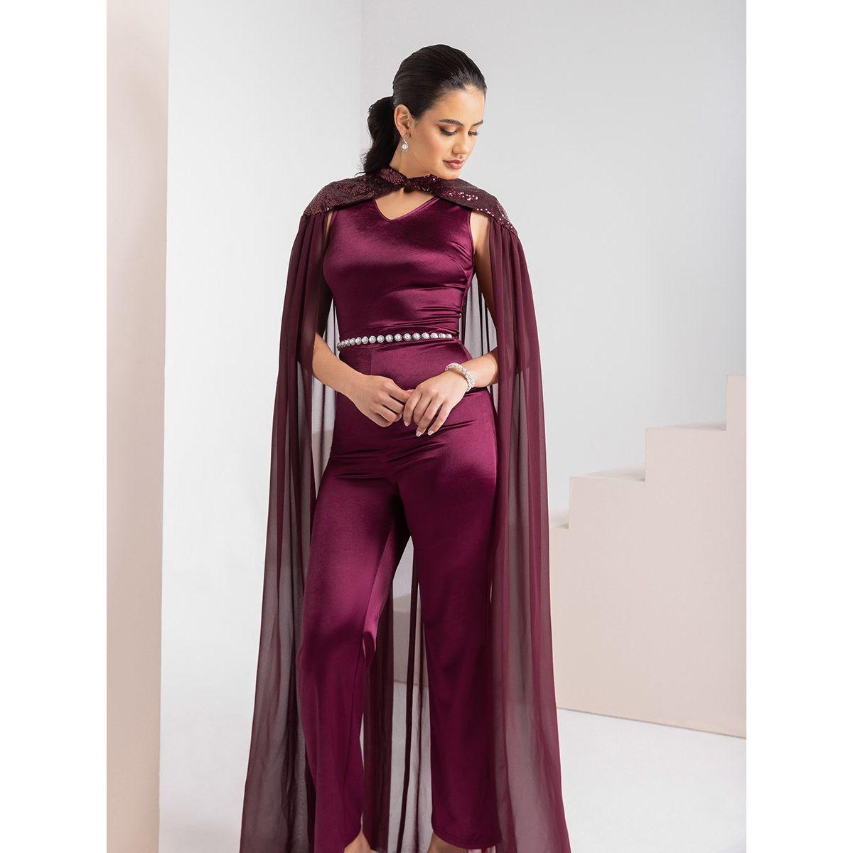 Styli Limited Satin Jumpsuit with Pearls Embellished Cape-women-clothing-jumpsuits-image-2